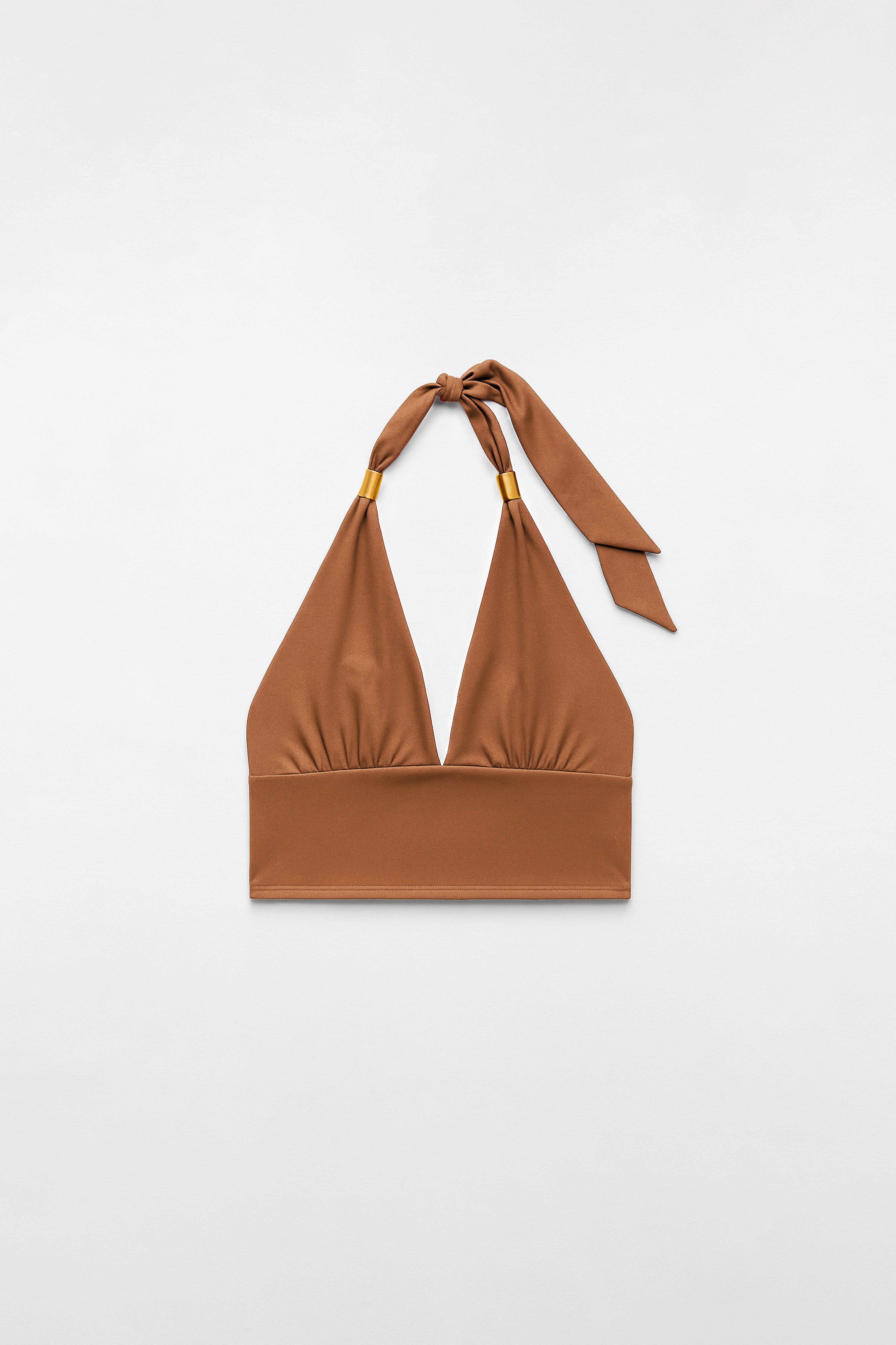 Top Halter con Adorno - Marrón