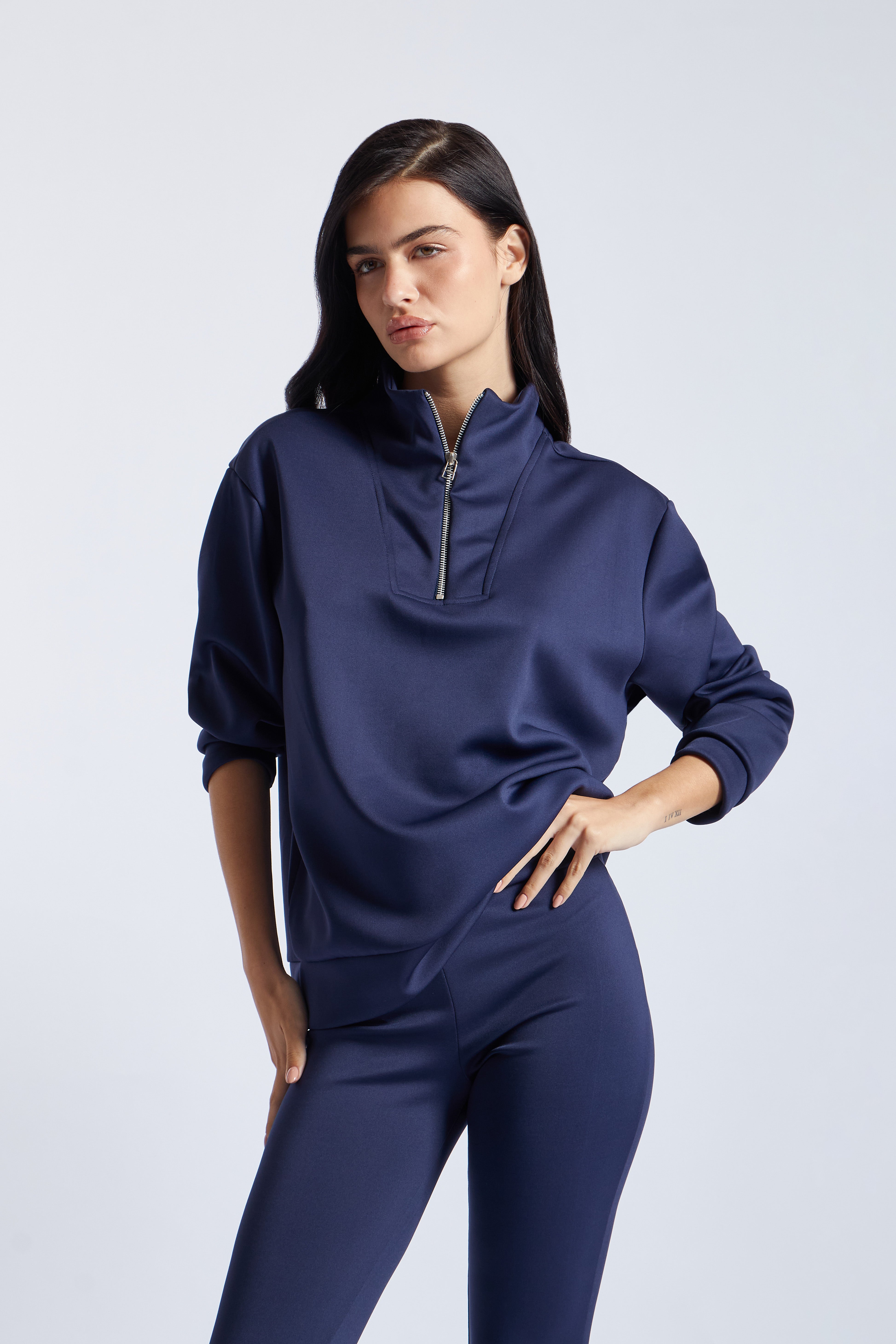 Cremallera Sweatshirt - Azul