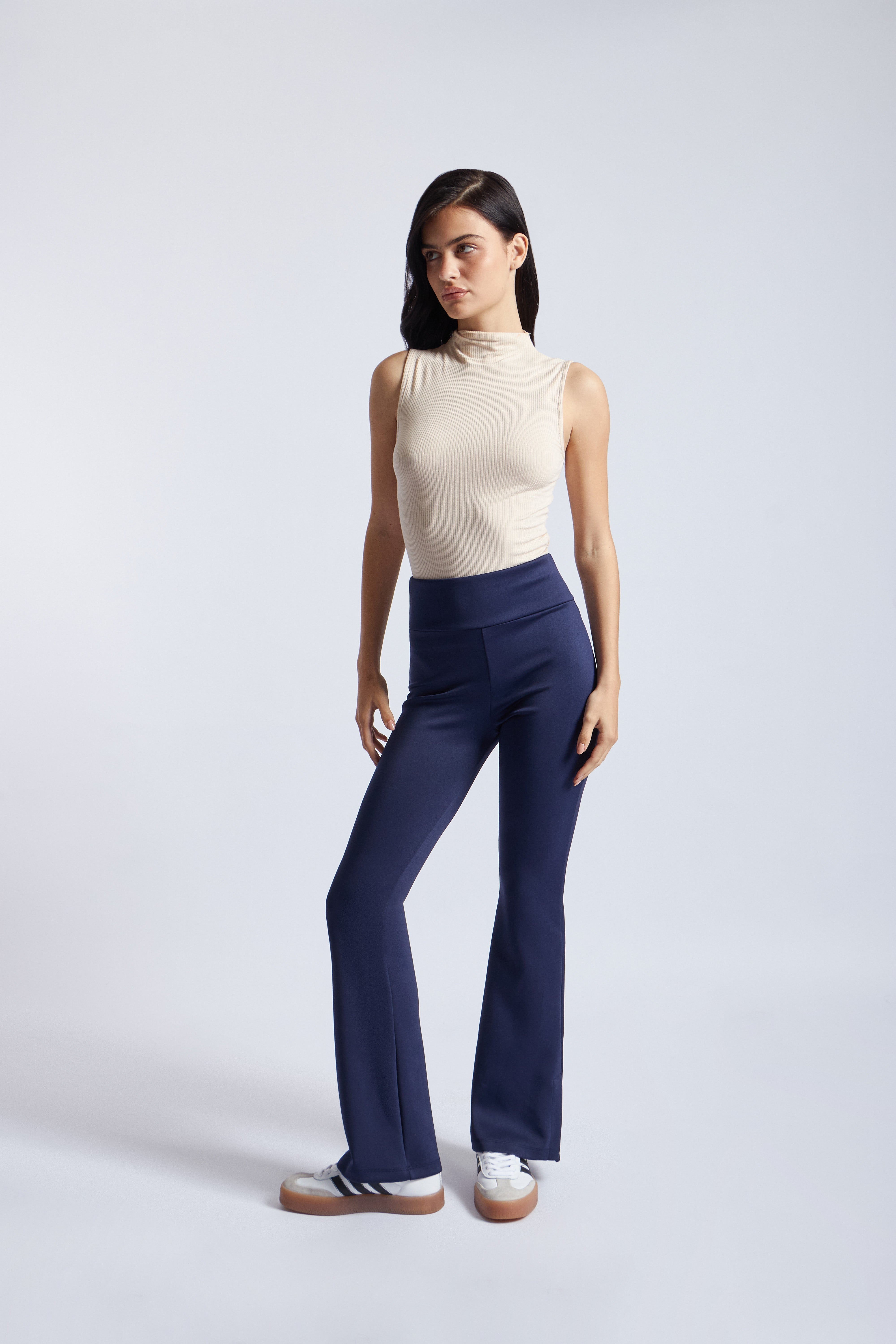 Pantalón Flare con Modal - Azul