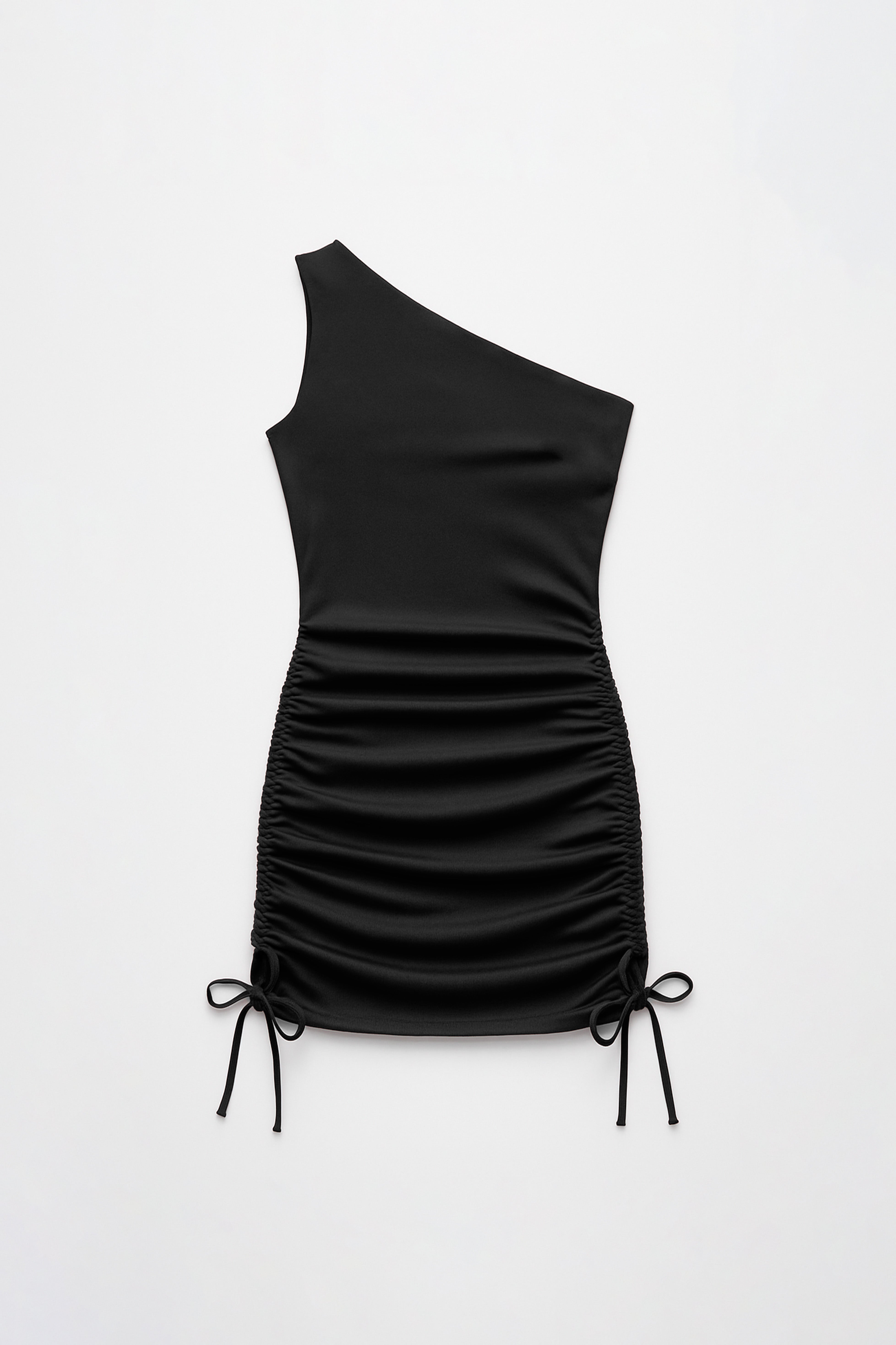 Vestido Asimétrico Frunces - Negro