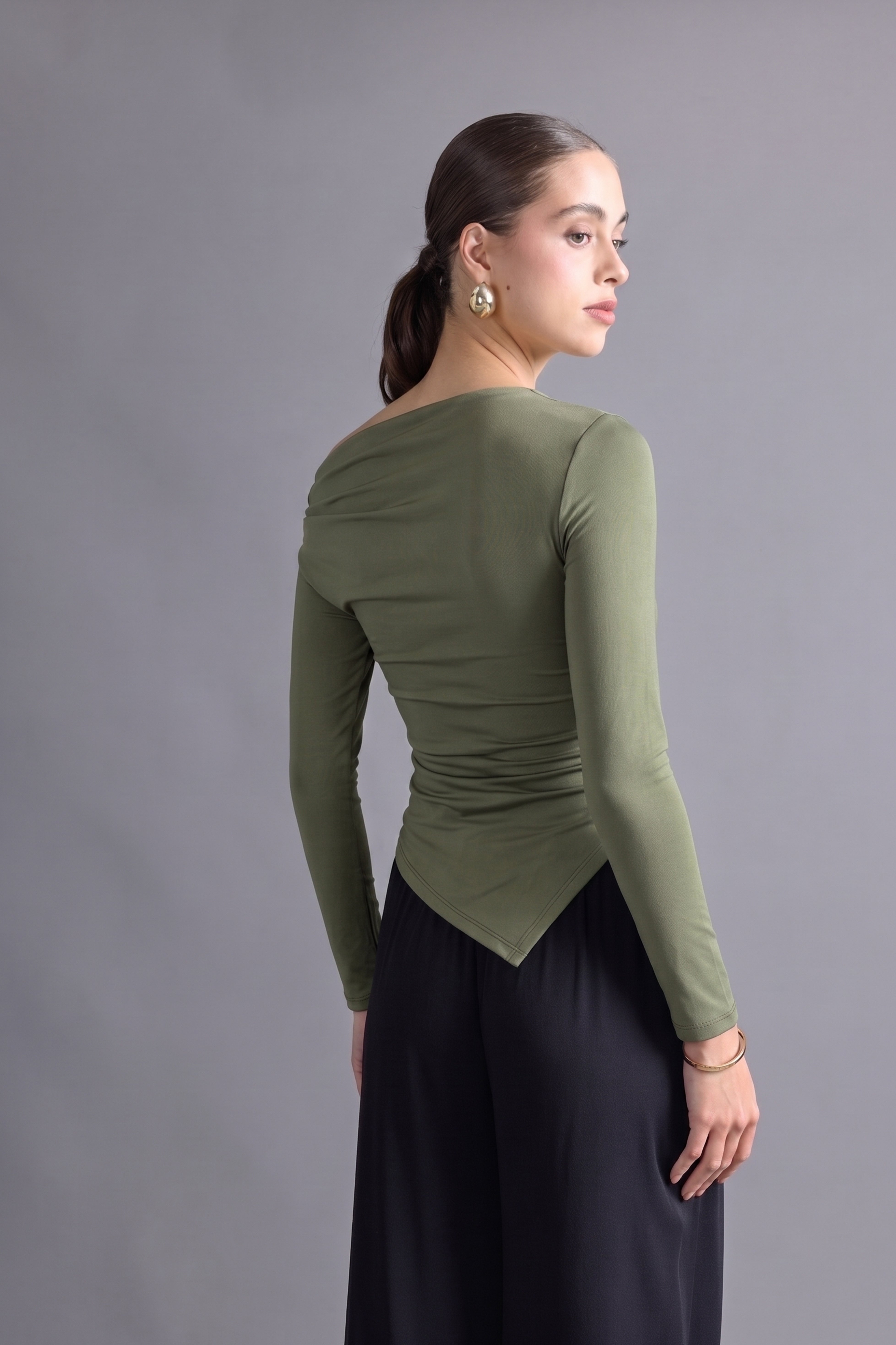 Top Bare One Shoulder Diagonal - Verde