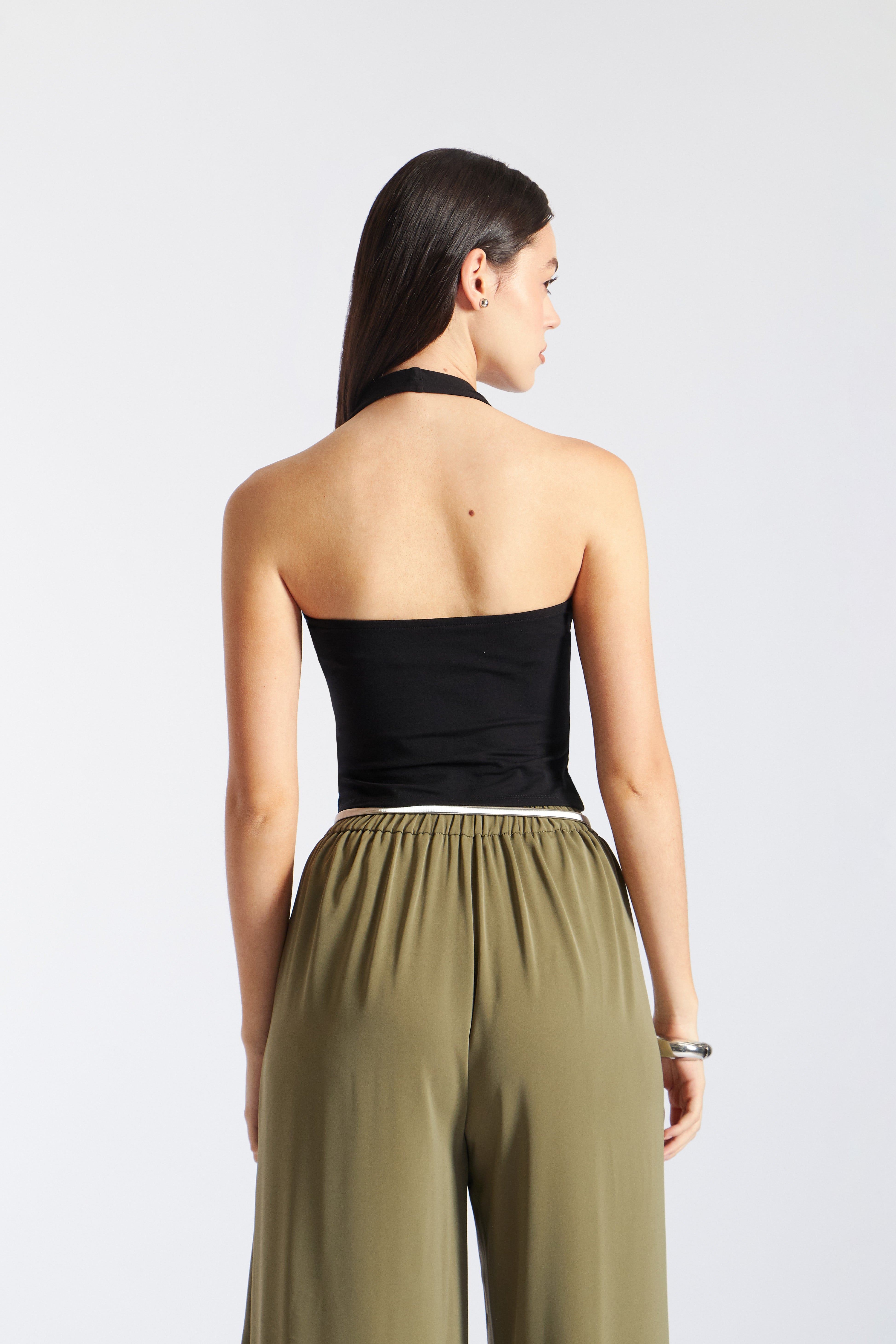 Top Punto Halter Básico - Negro