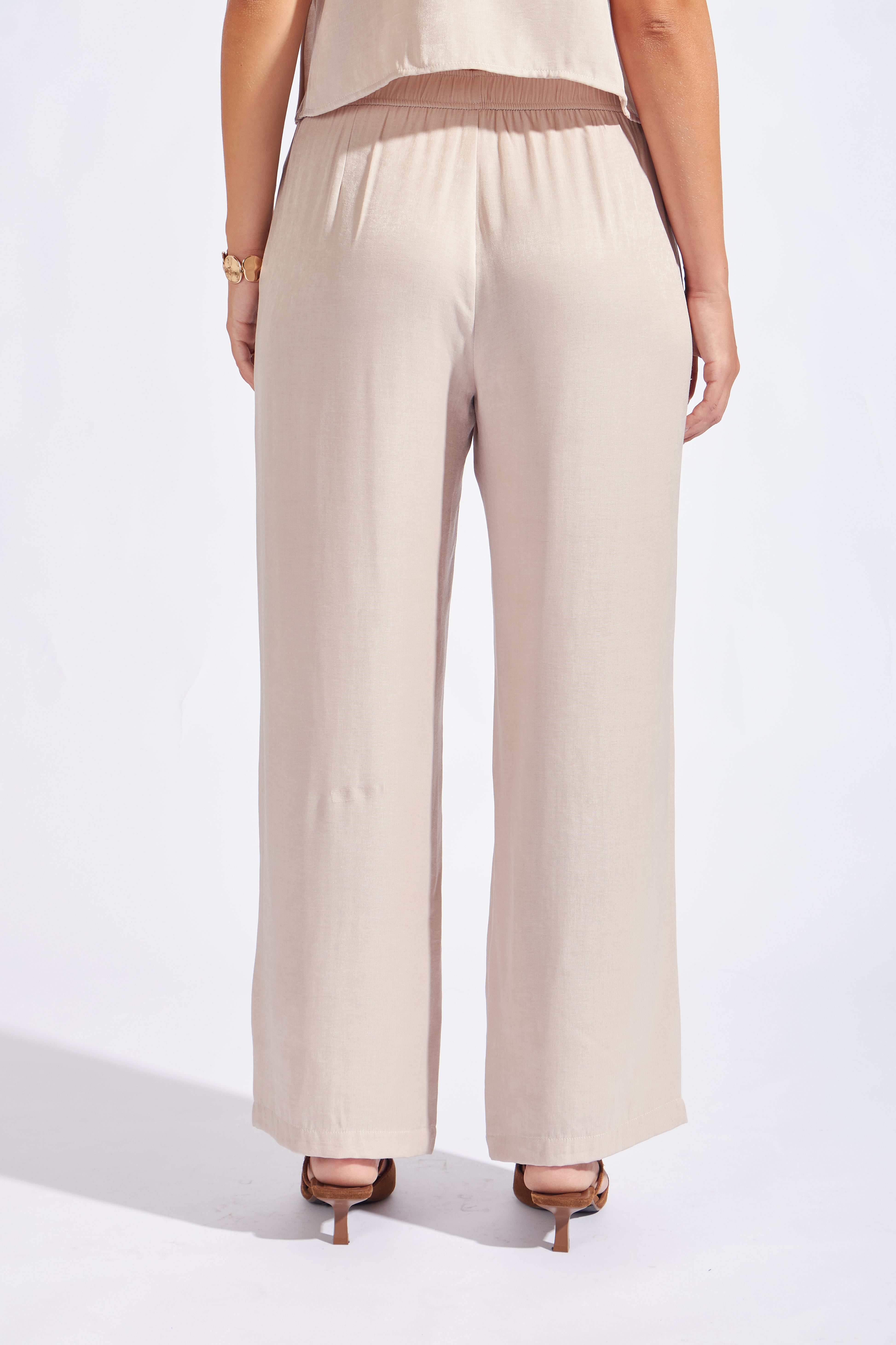 Pantalón Recto Básico - Beige
