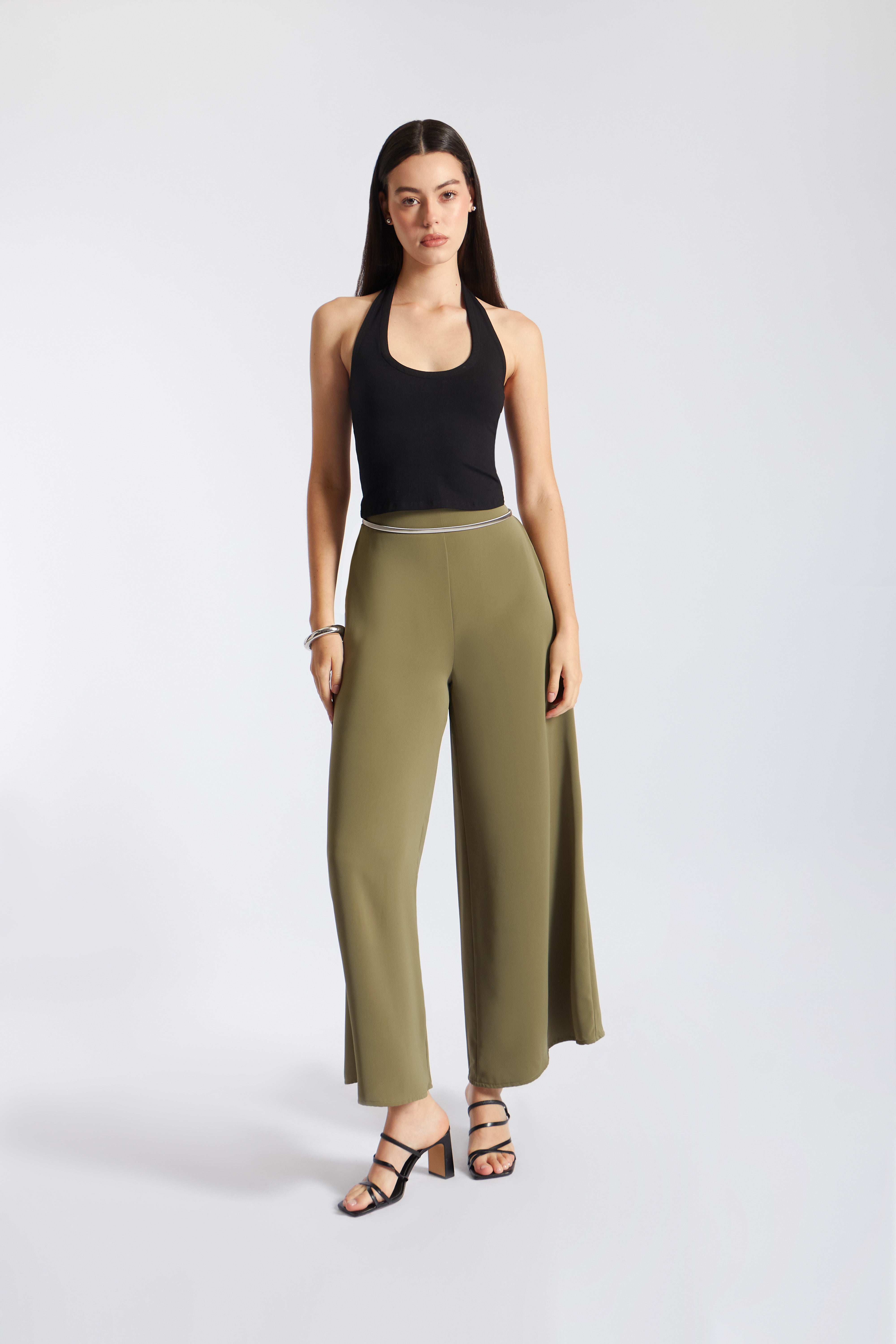 Pantalón Palazzo Fluido - Verde