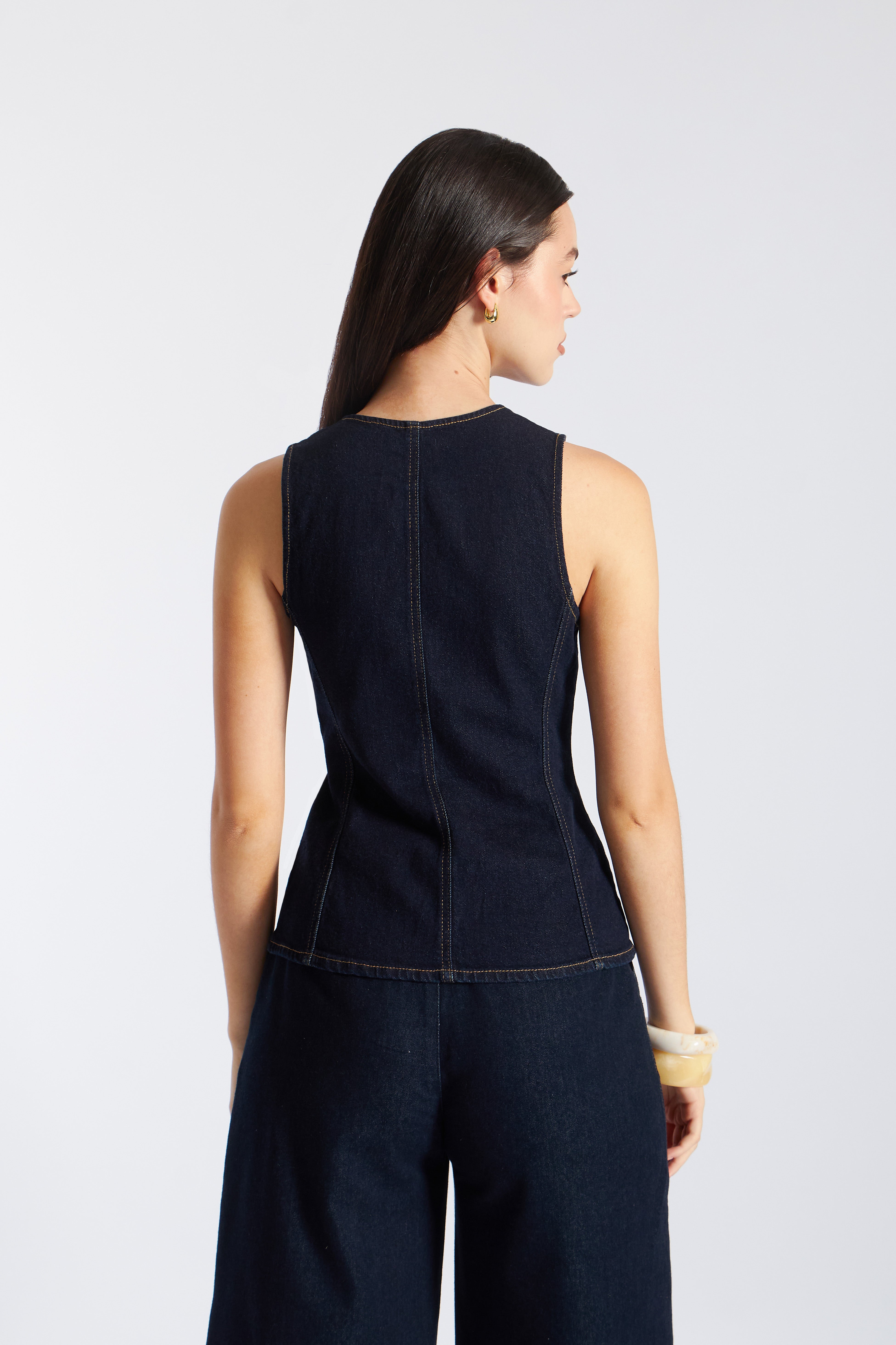 Chaleco Denim Slim - Natural