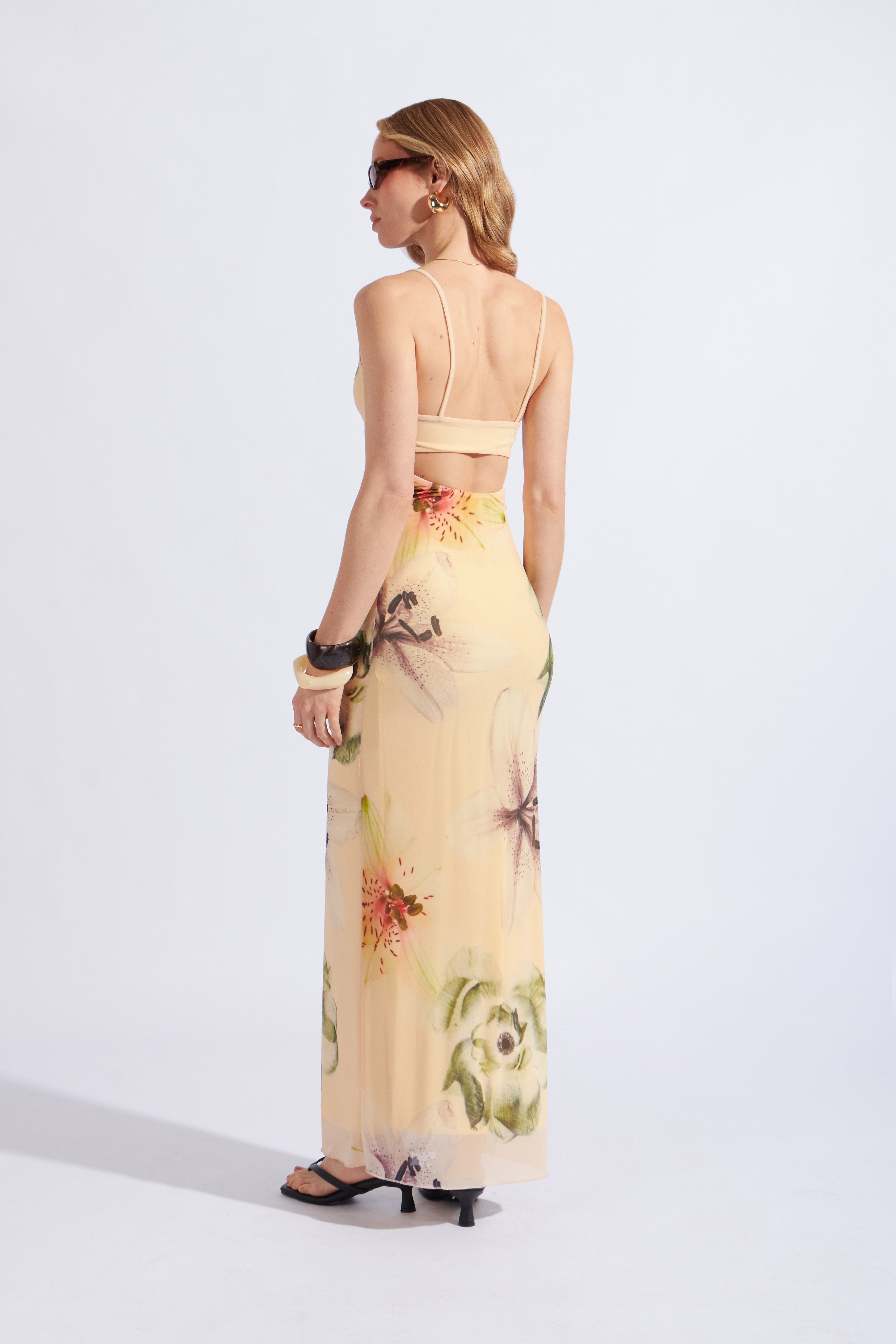 Vestido Middi Tull - Amarillo