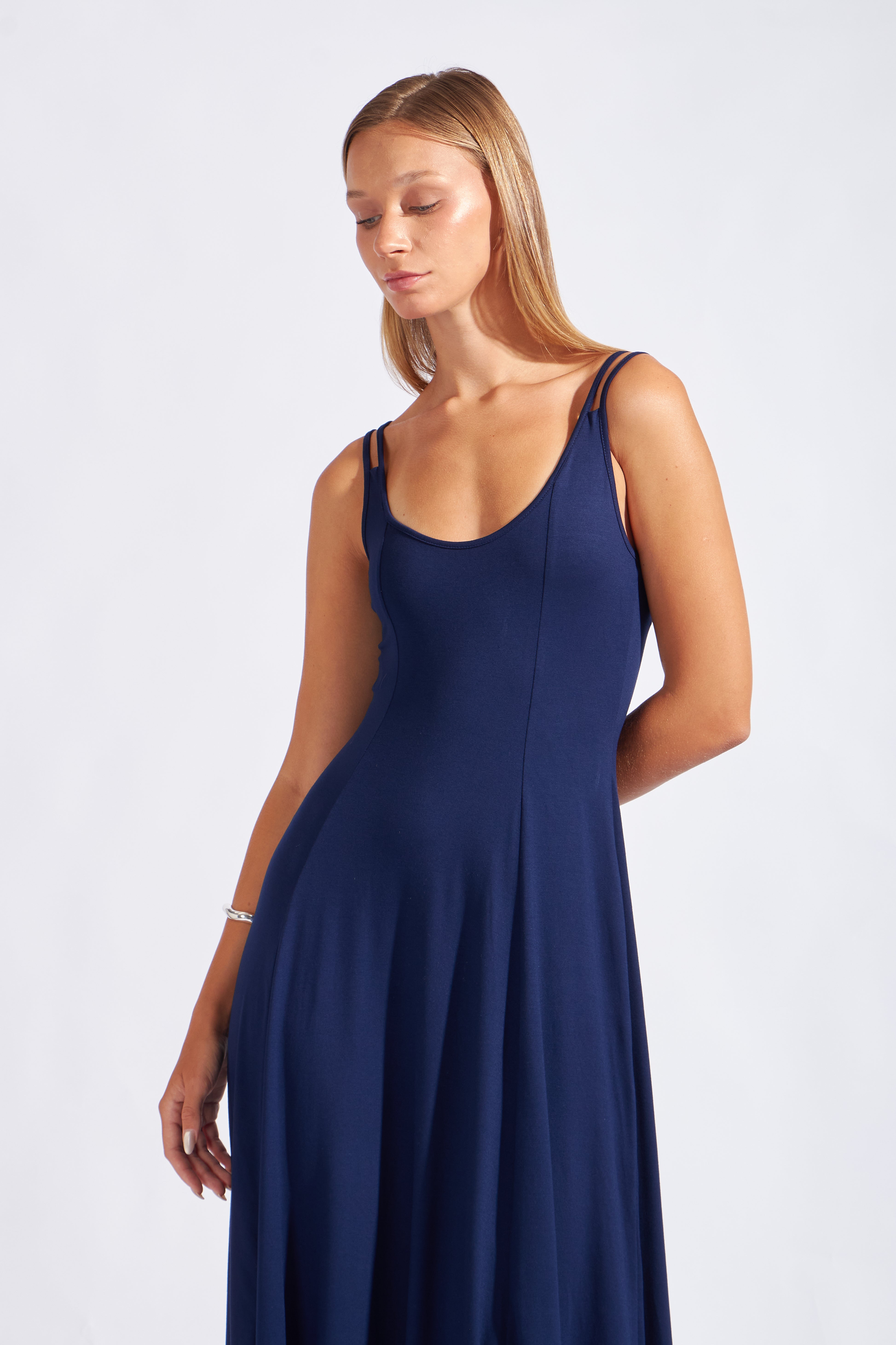 Vestido Tirantes Silueta - Azul