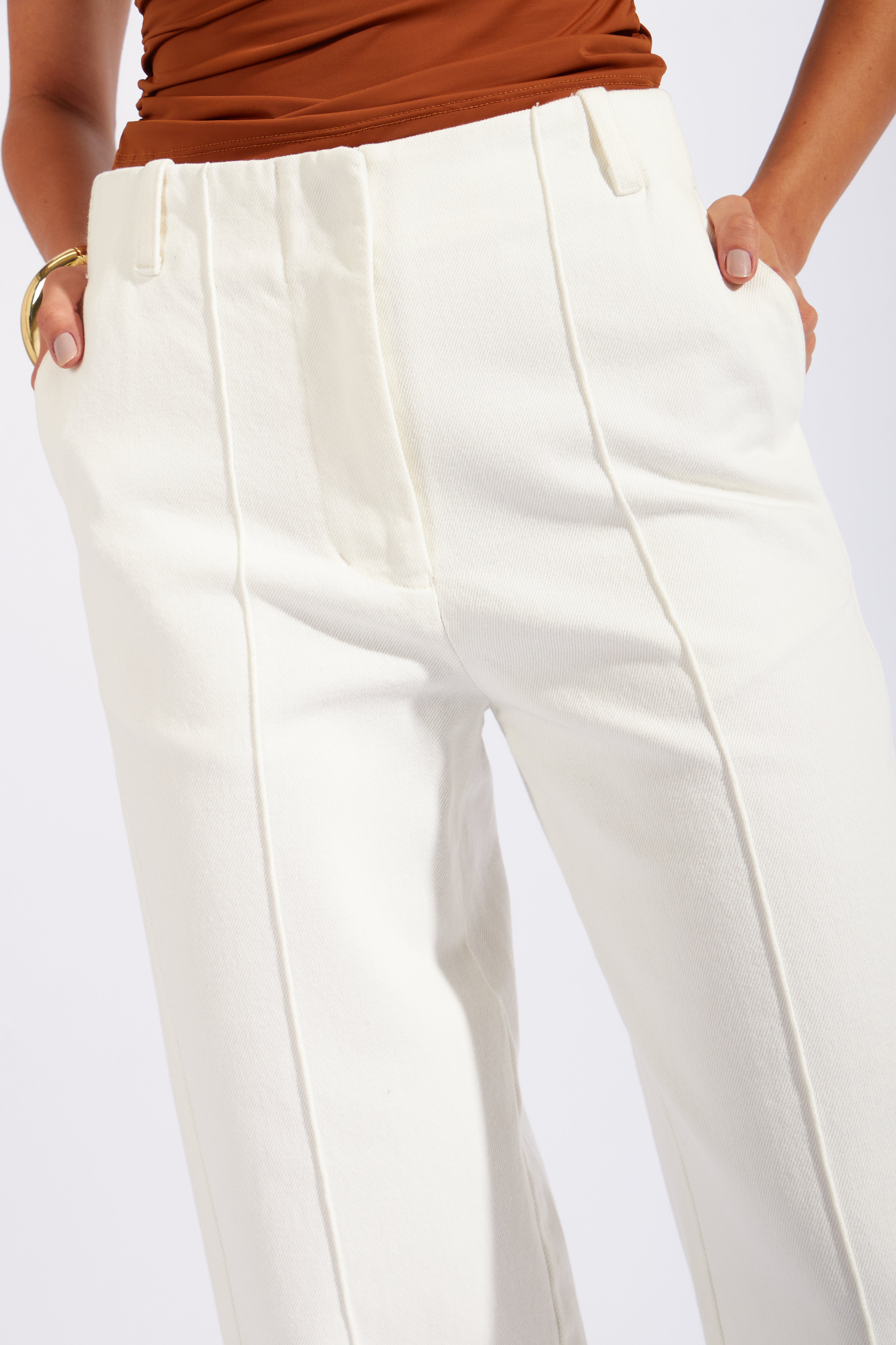 Pantalón Drill Essential - Perla