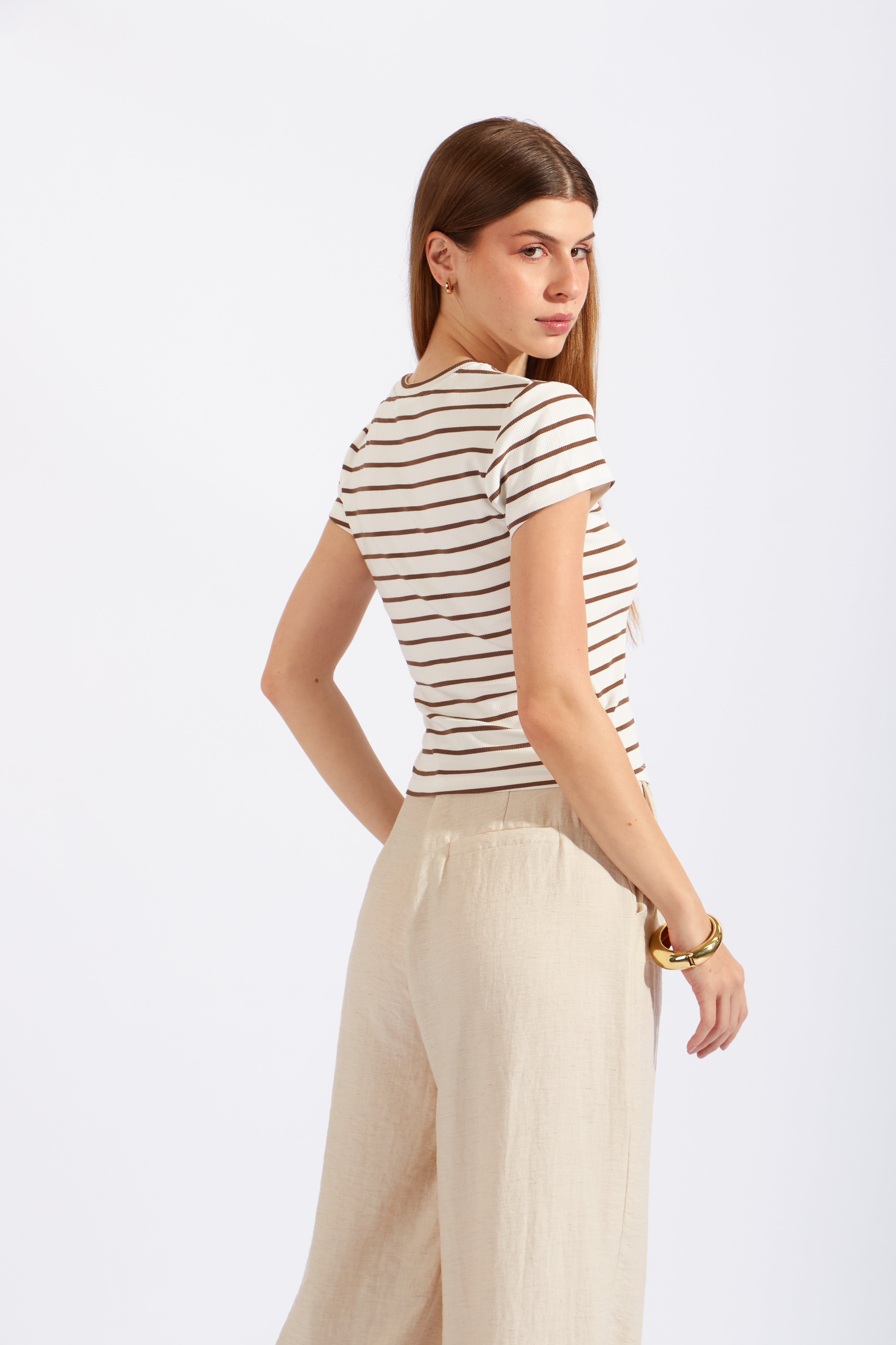 Camiseta Manga Corta - Perla con Topo
