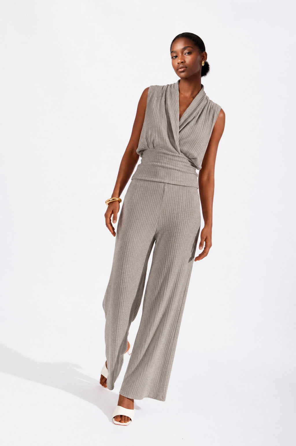 Top Escote Solapa - Taupe