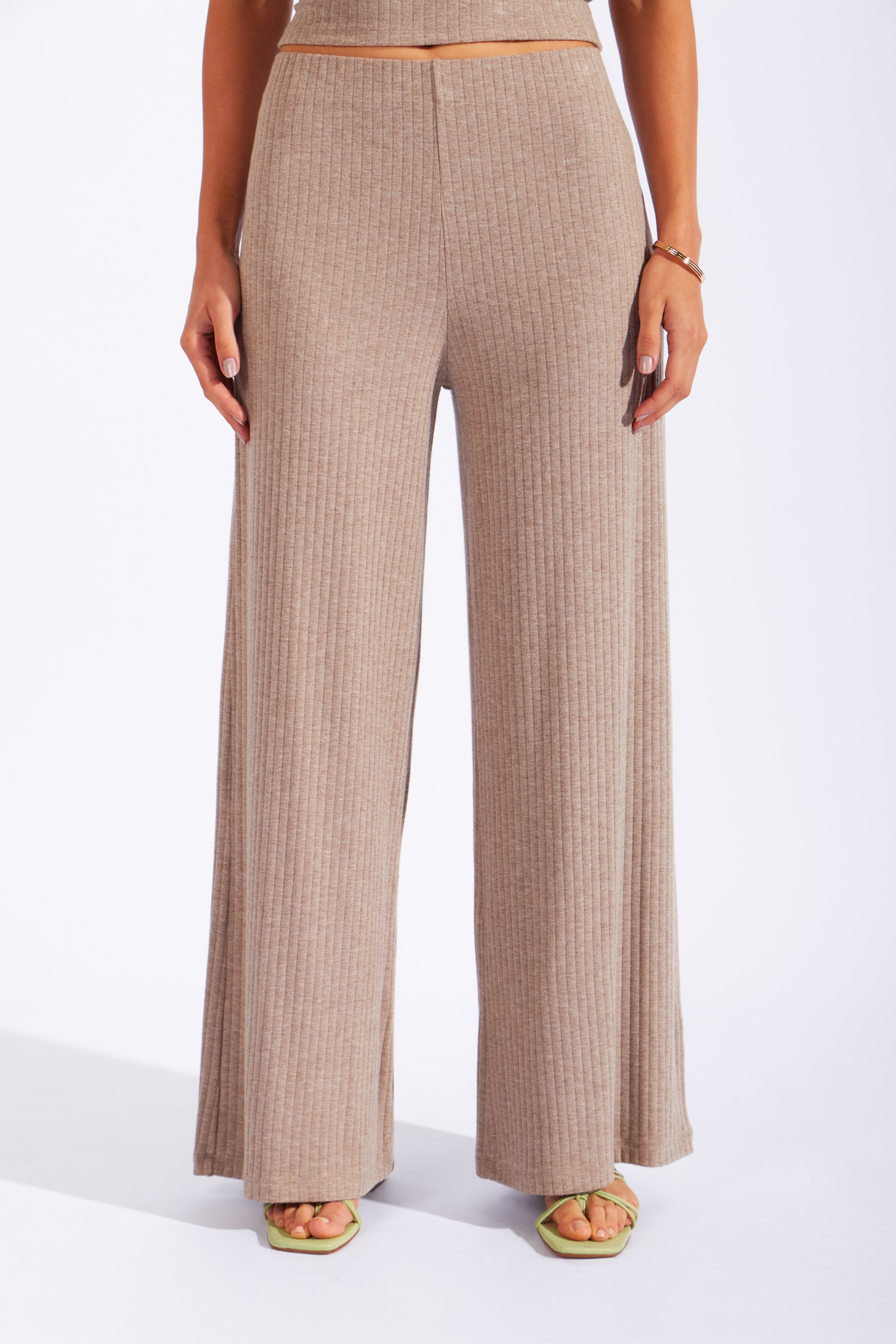 Pantalón Rib Straight - Taupe