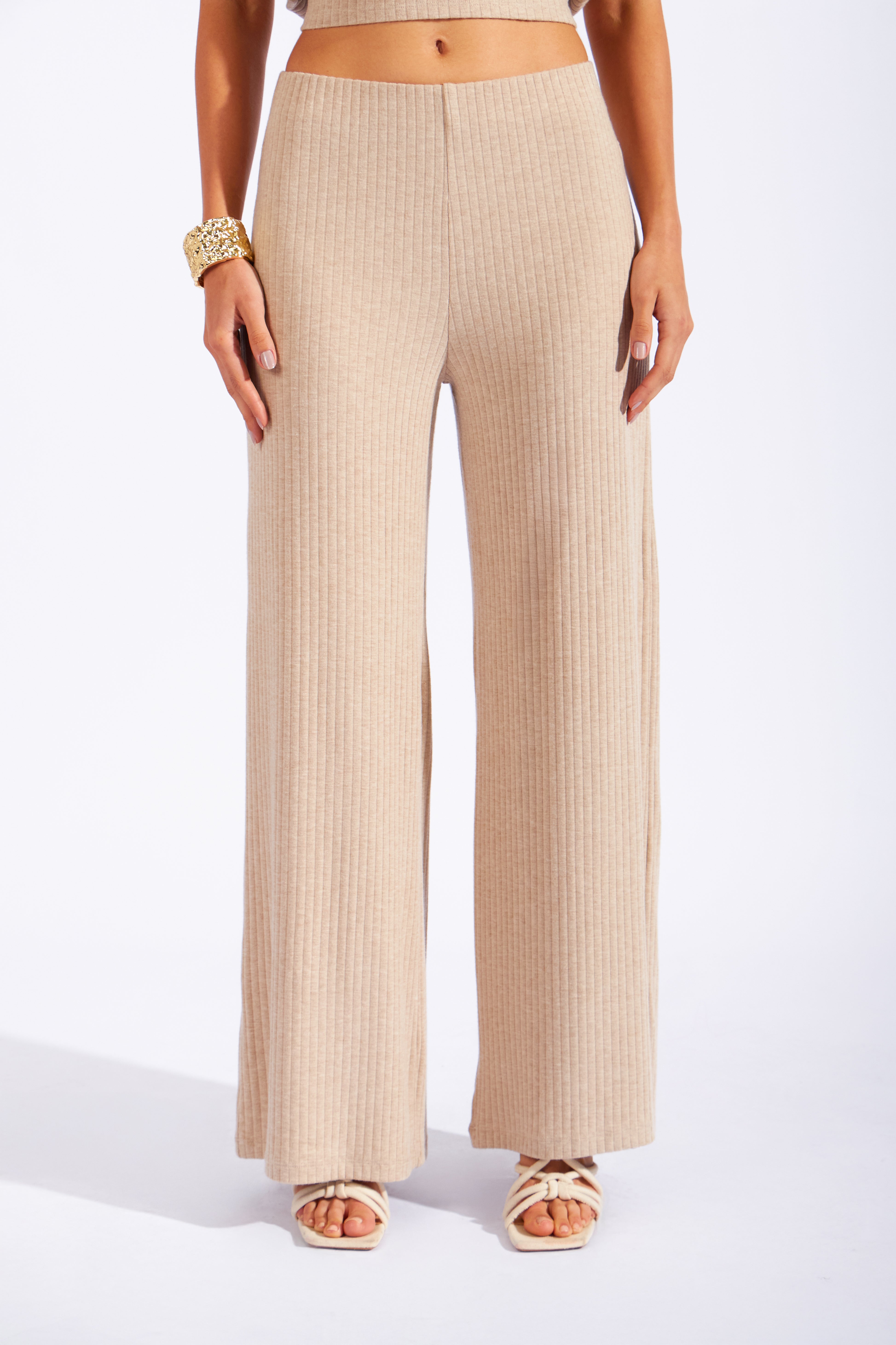 Pantalón Rib Straight - Arena