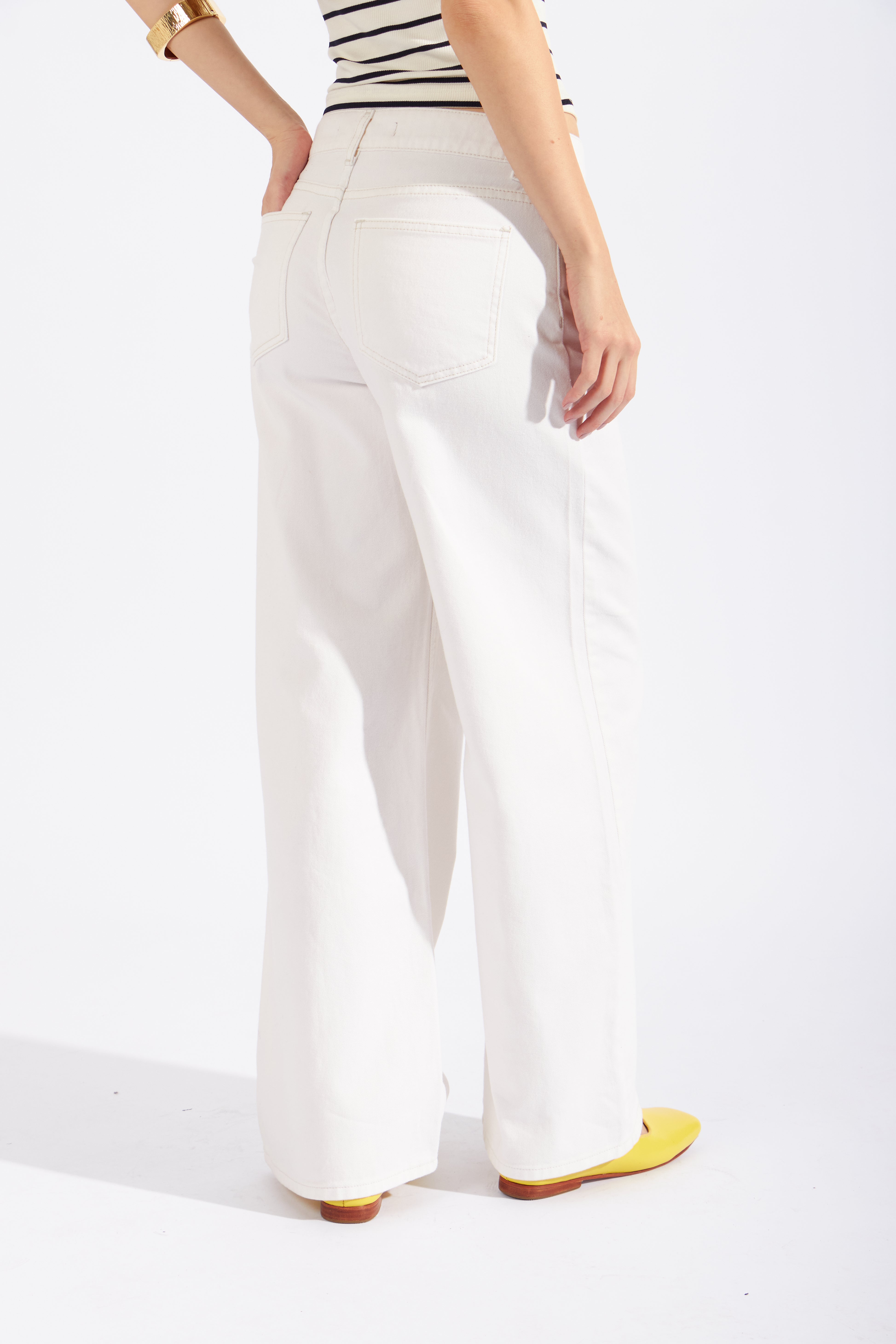 Pantalón Drill Wide 90 - Perla