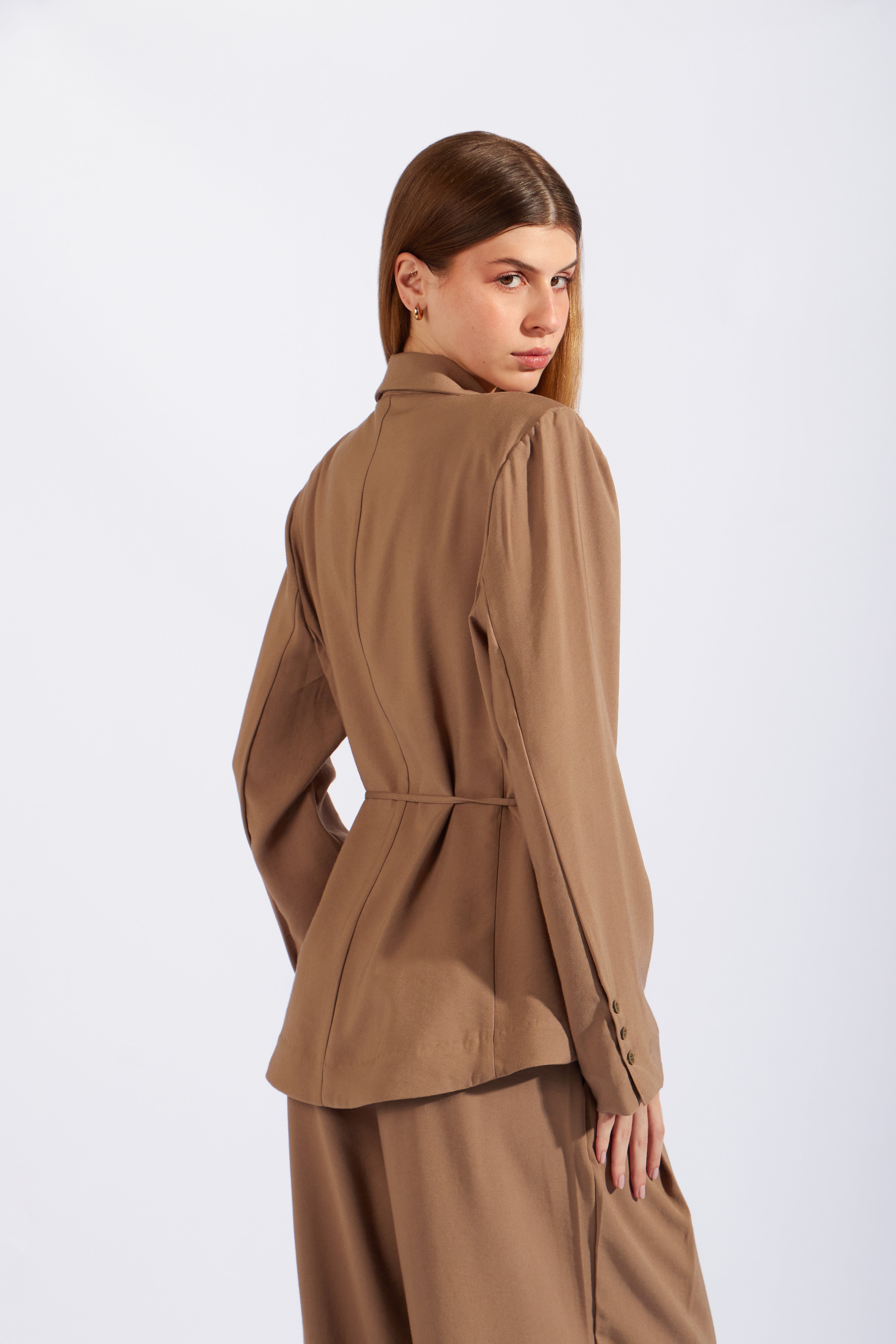 Blazer Fluido Cinturón - Kakhi