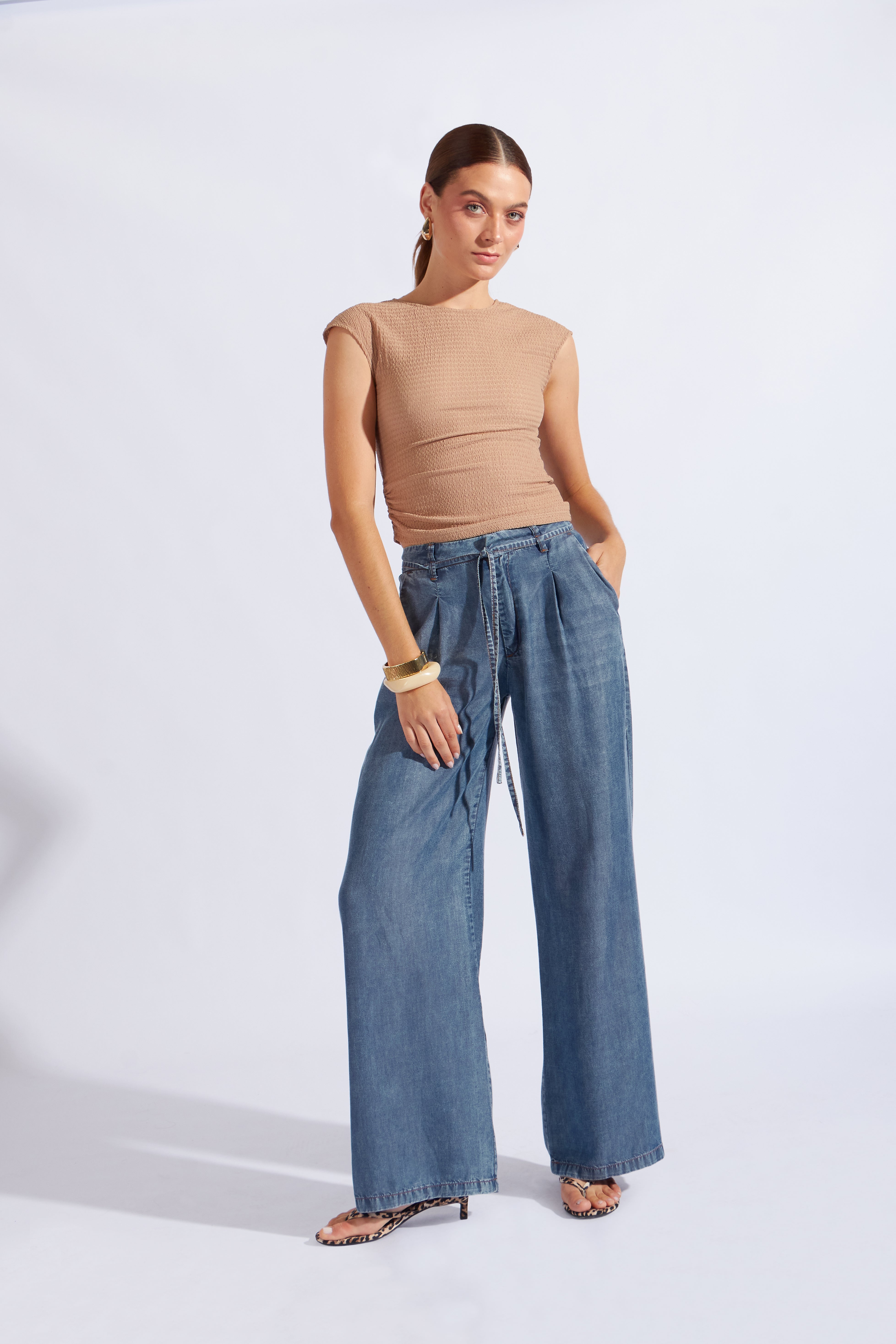 Pantalón Denim Fluido - Bleach