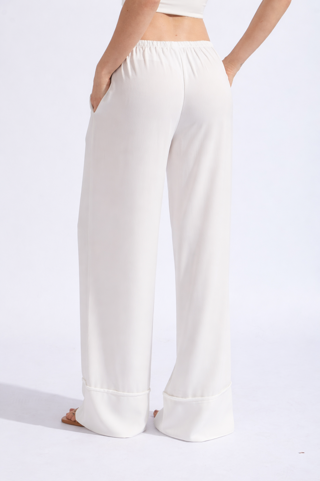 Pantalón Fluido Elásticado - Perla