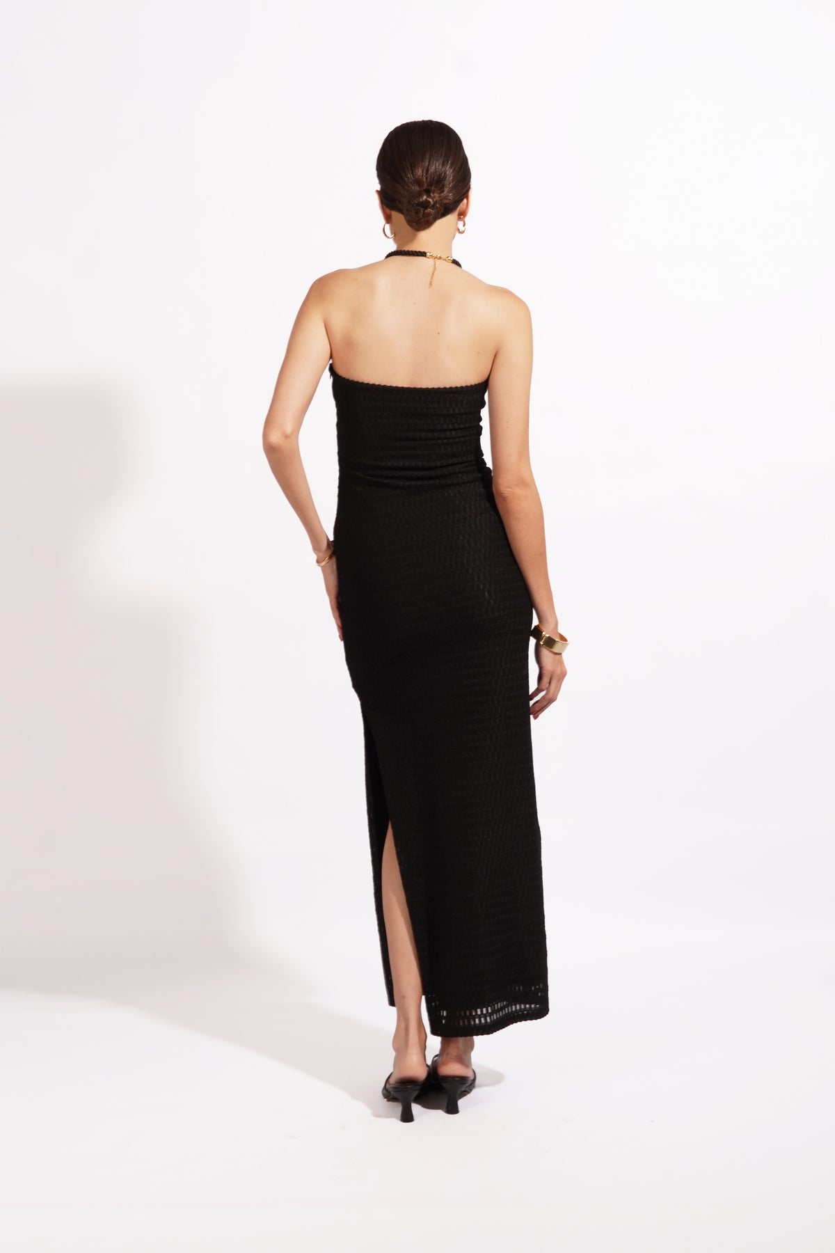 Vestido Strapless Textura - Negro