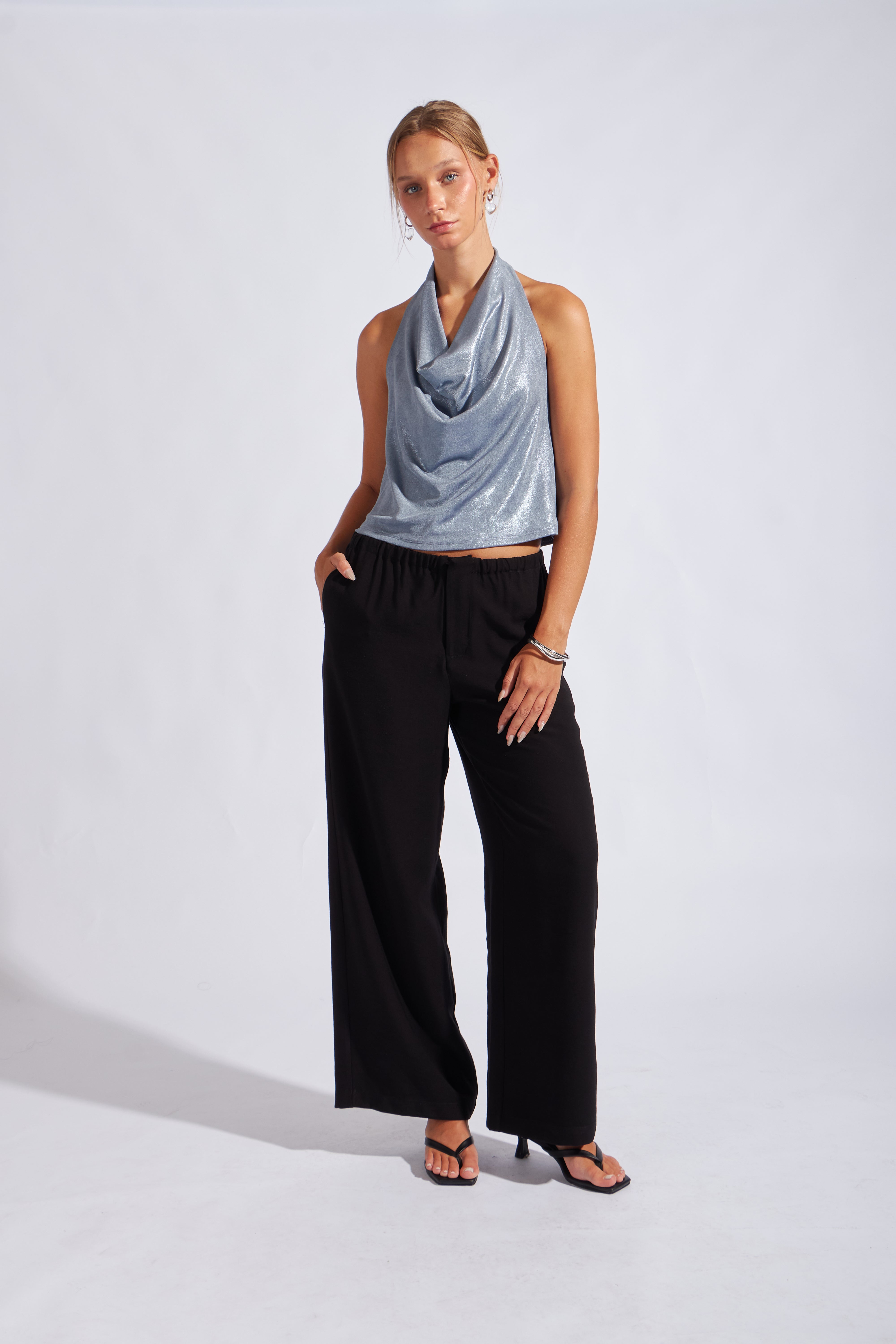 Top Escote Caído - Acero