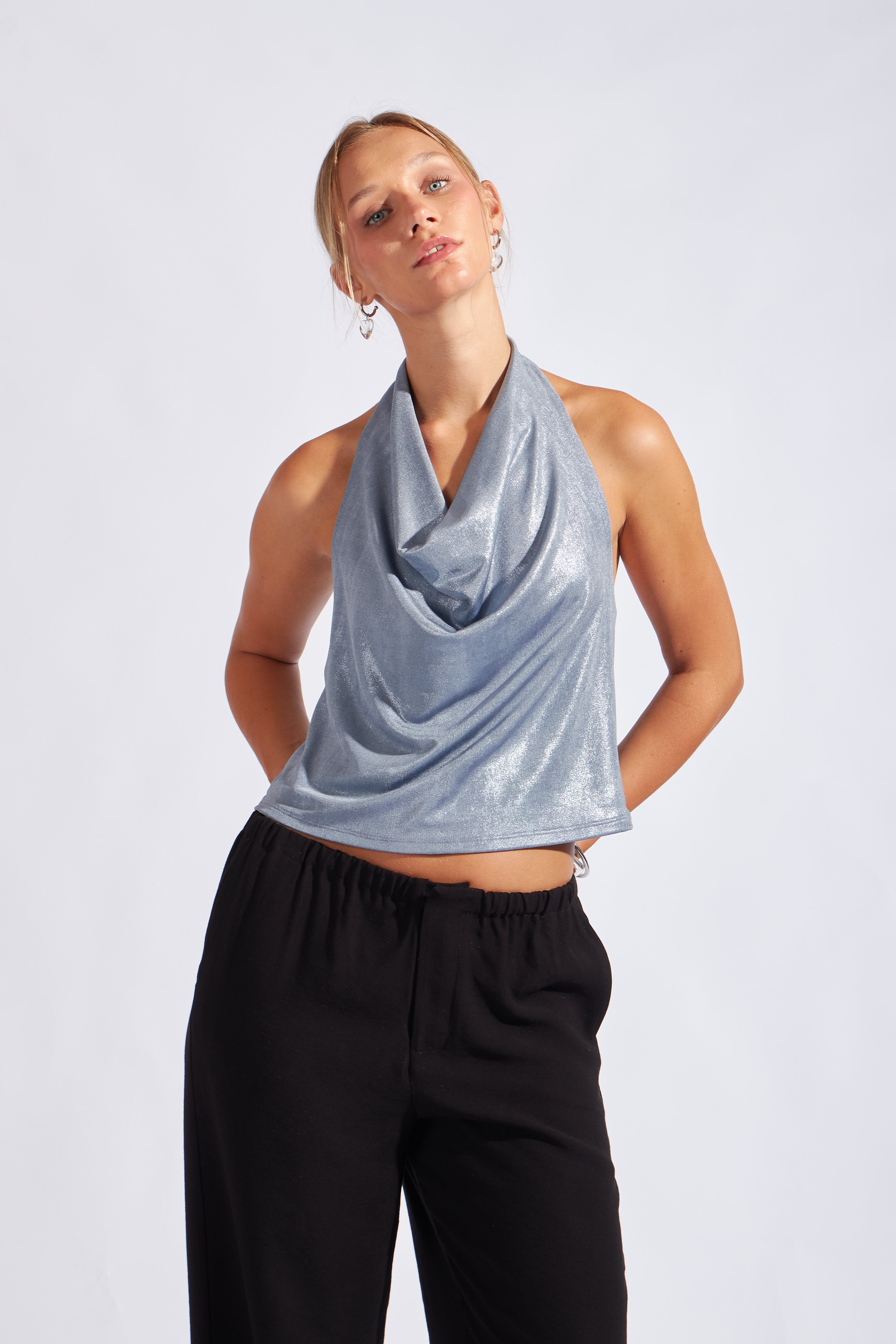 Top Escote Caído - Acero