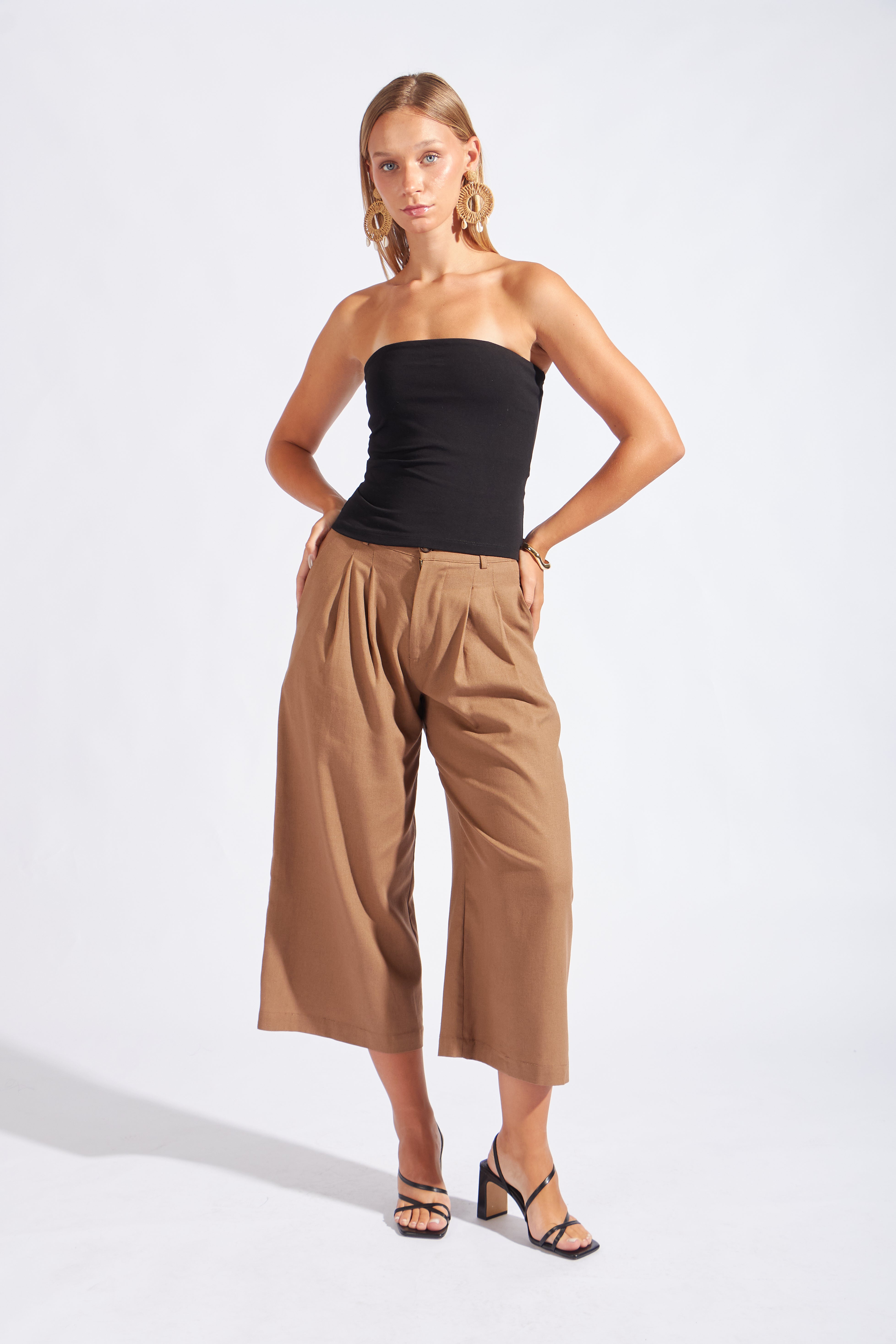 Top Strapless Drapeado - Negro