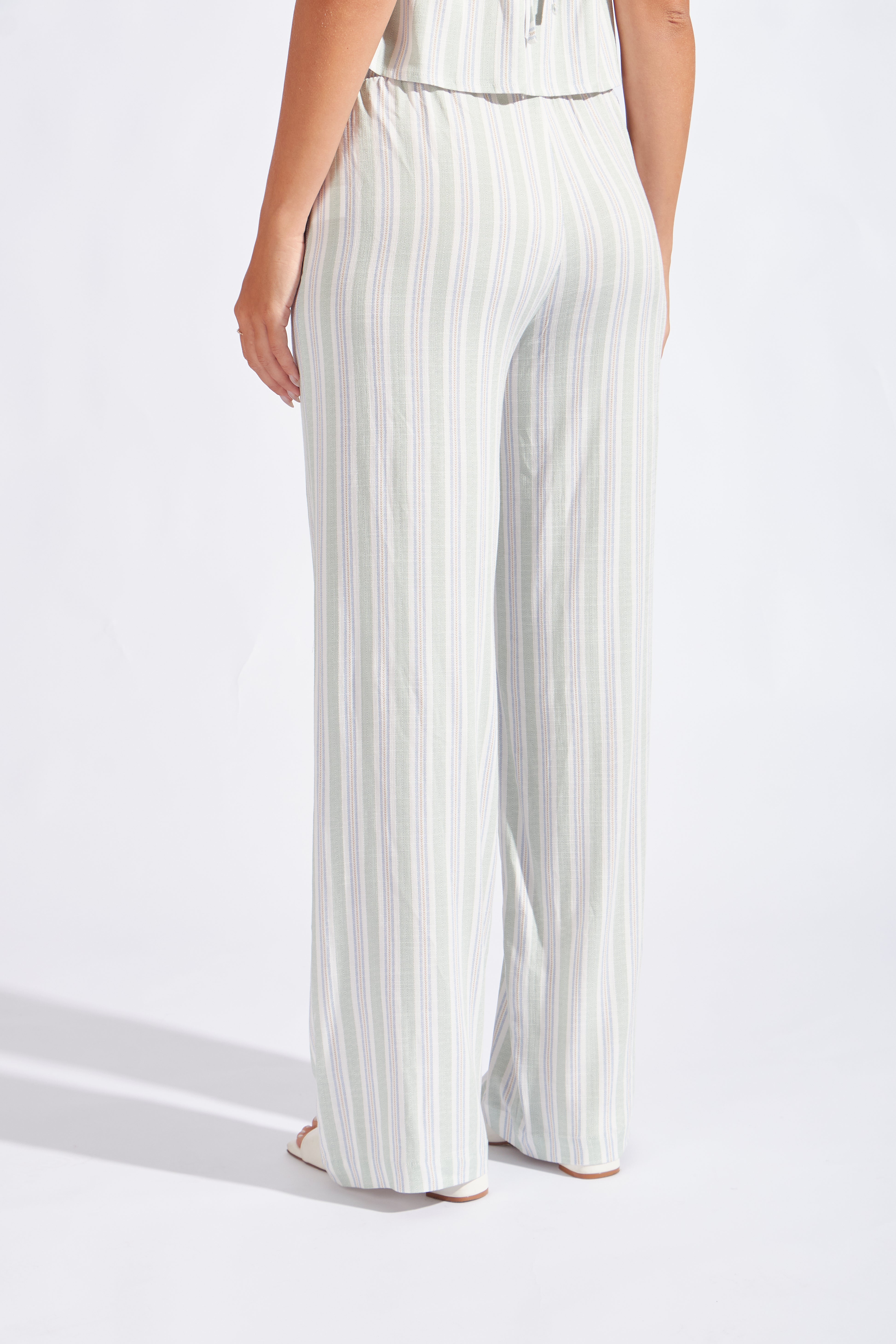 Pantalón Fluido Listado - Aloe