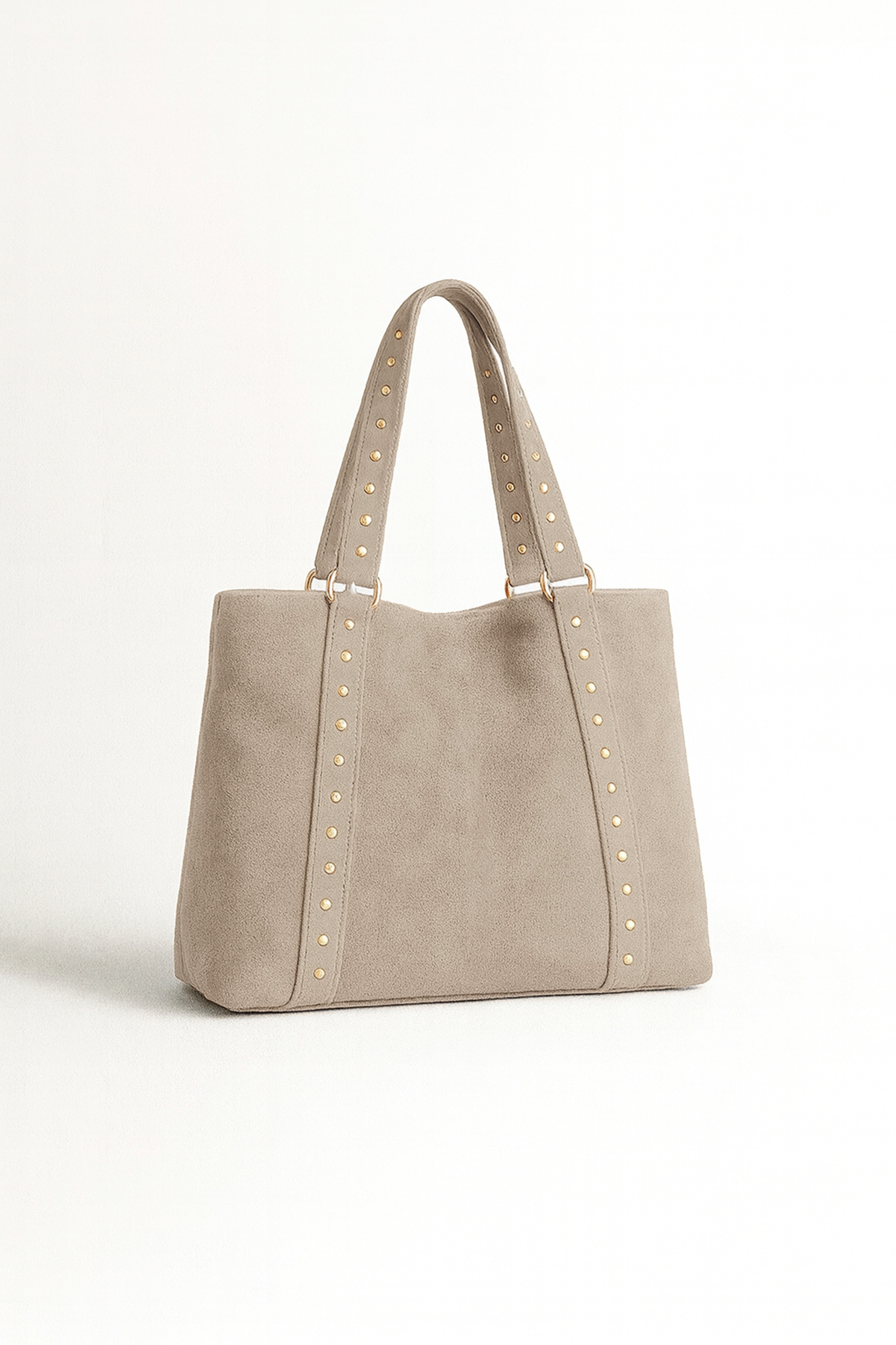 Bolso con Tachas Metálicas - Beige