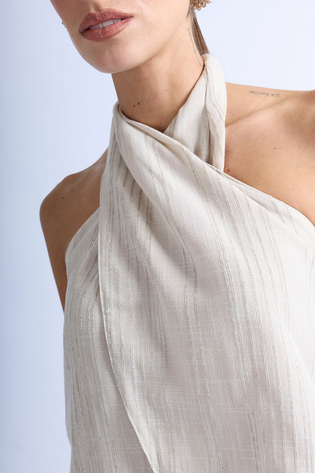Blusa Cruzada Halter - Sand