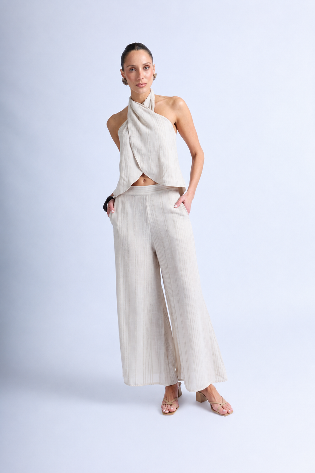 Blusa Cruzada Halter - Sand