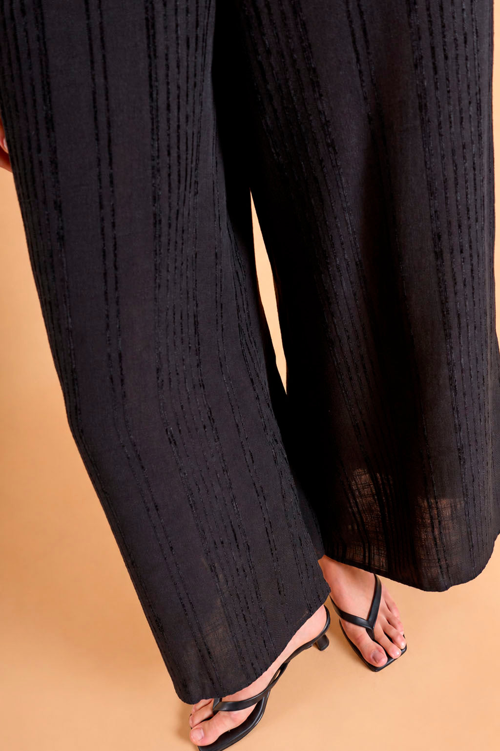 Pantalón Fluido Print Rayas - Negro