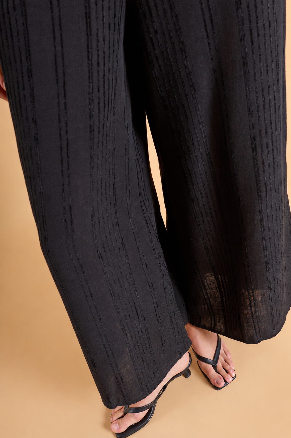 Pantalón Fluido Print Rayas - Negro