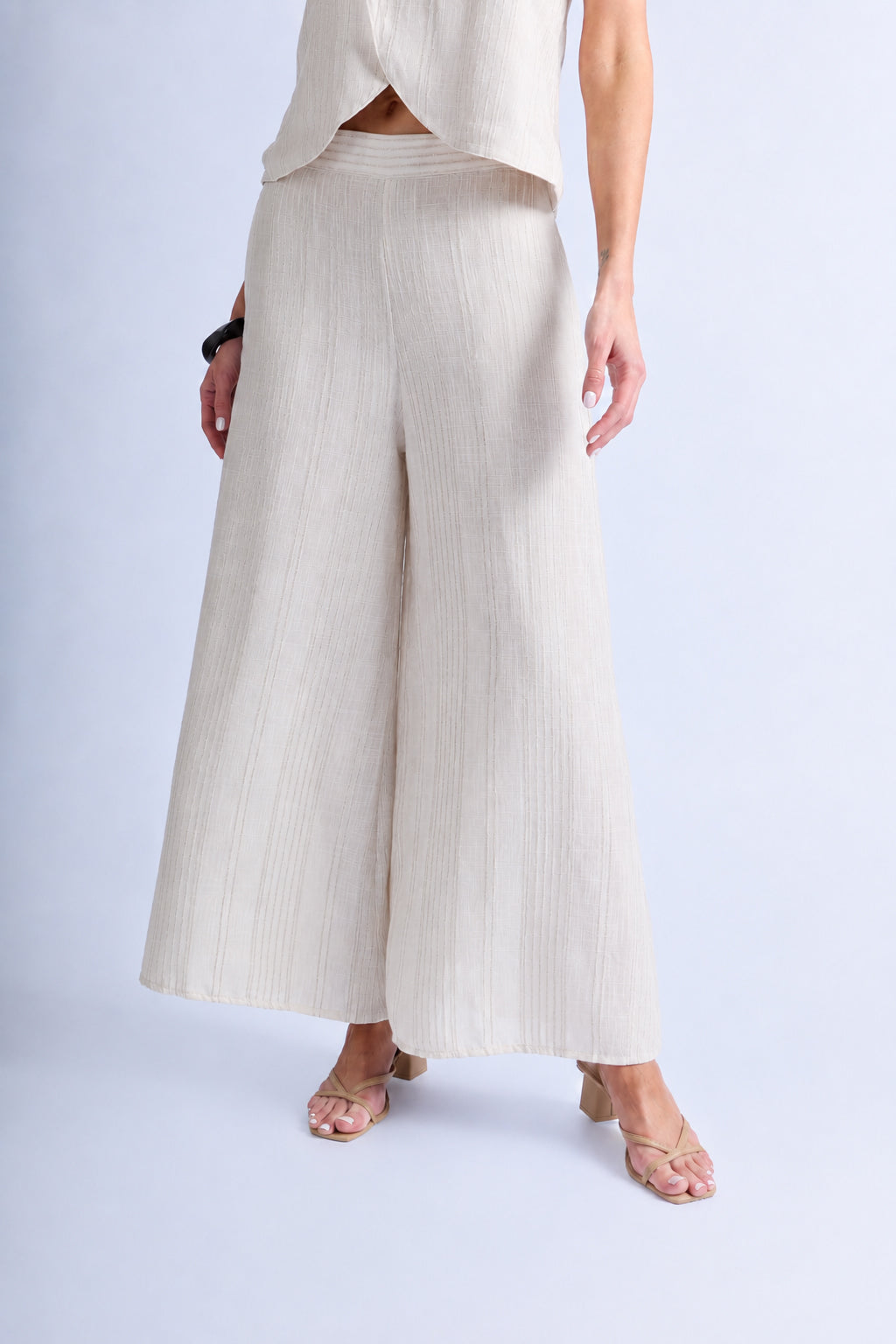 Pantalón Fluido Print Rayas - Sand