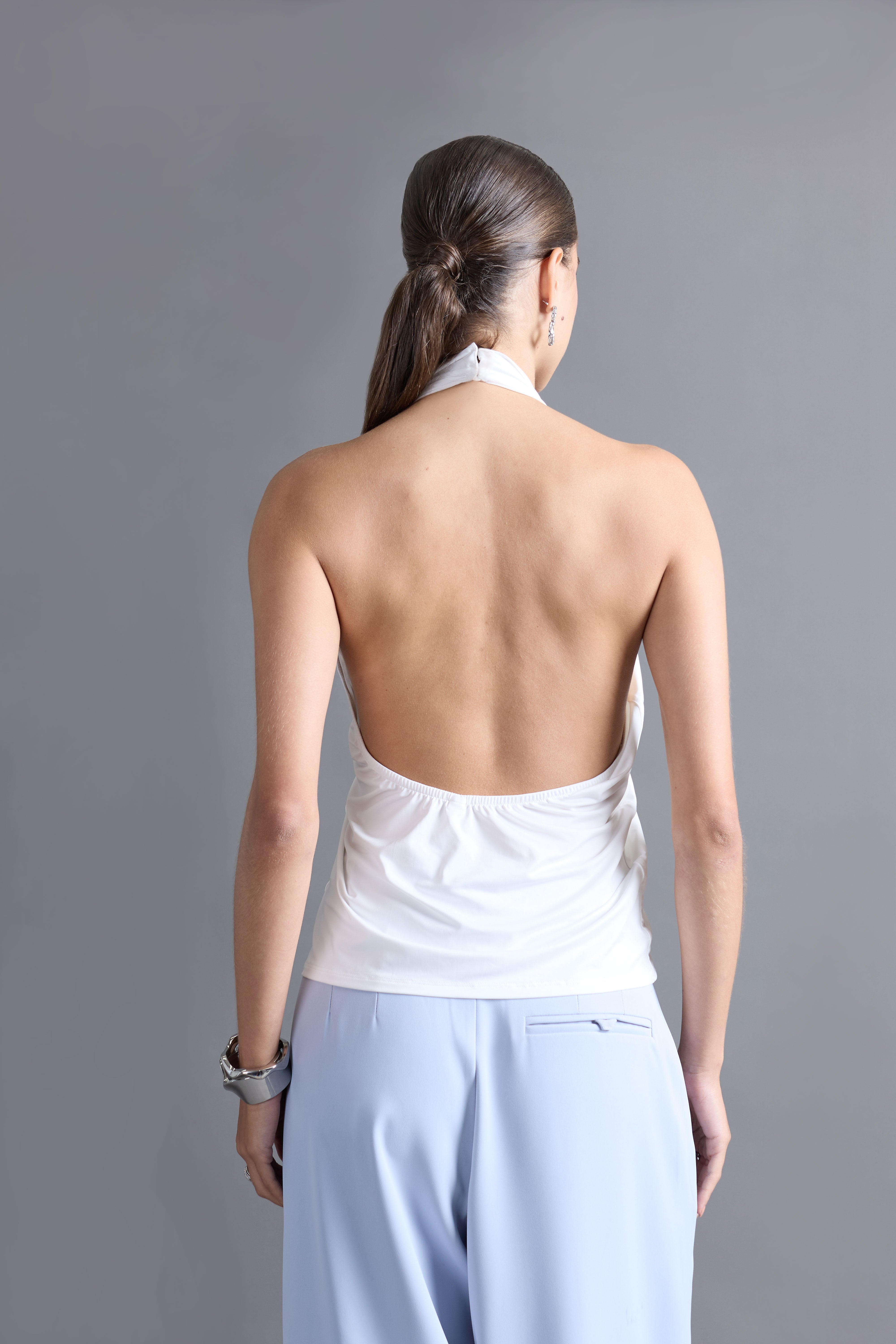 Top Cuello Cruzado - Perla