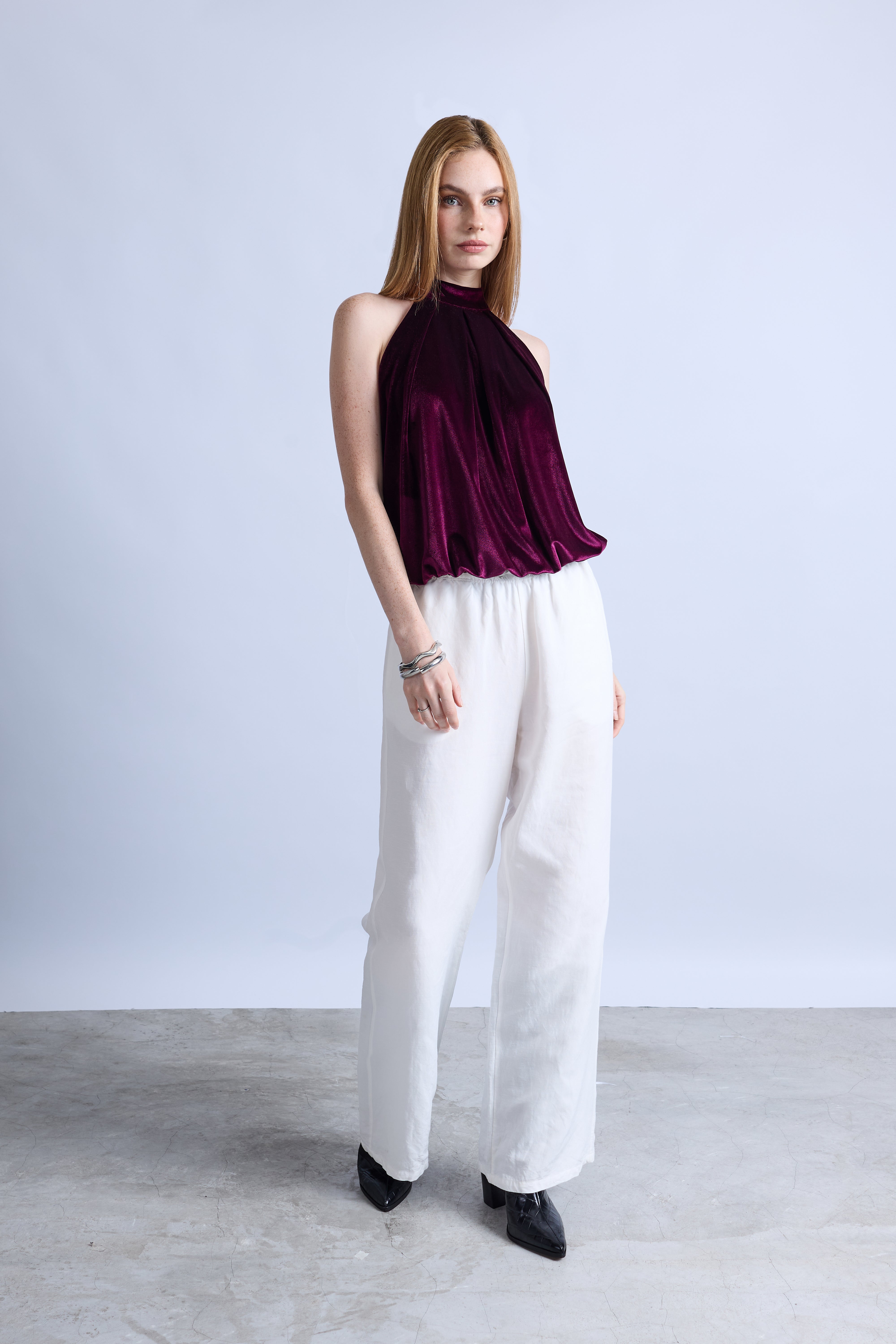 Blusa Halter Globo - Vino