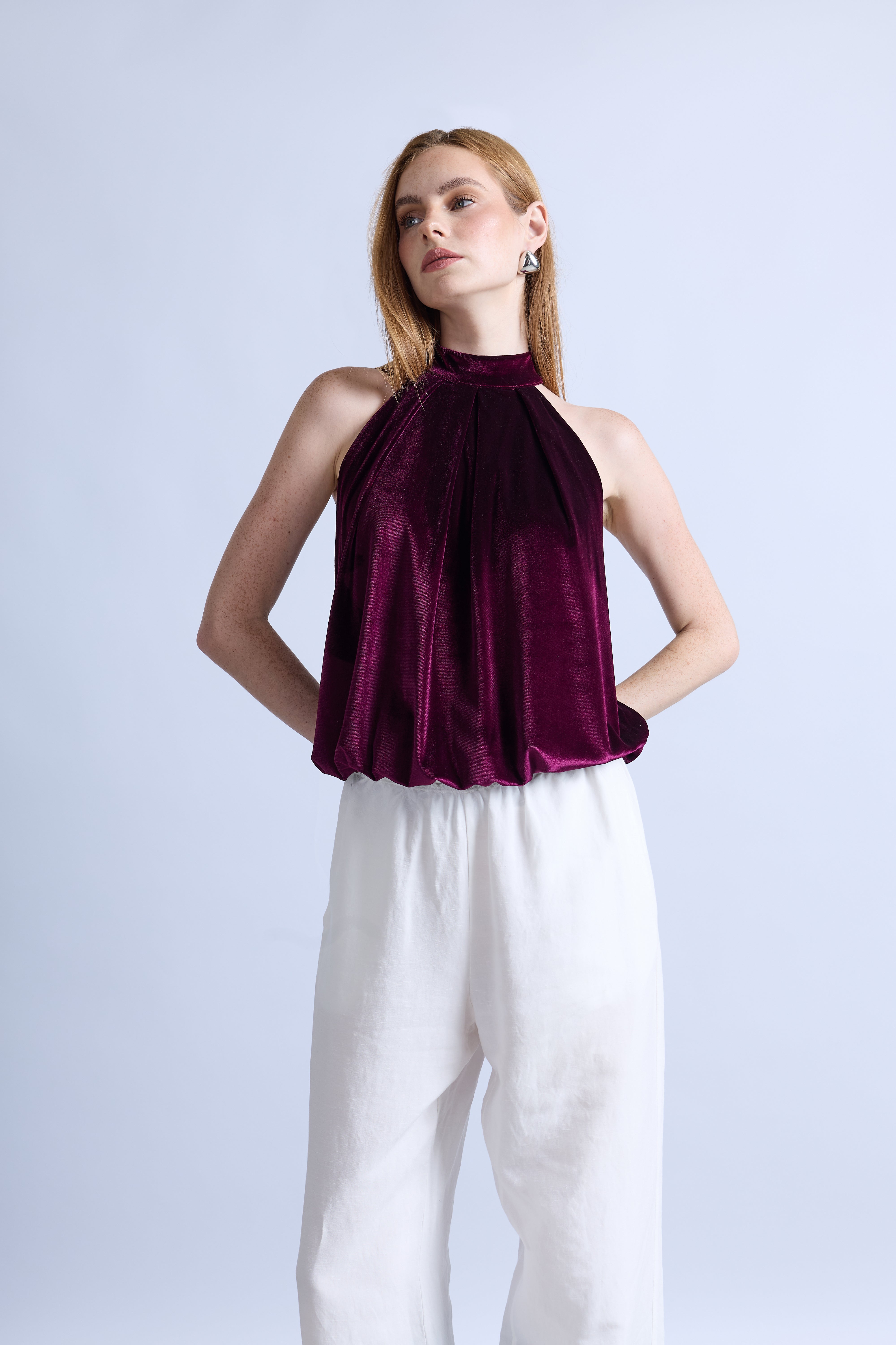 Blusa Halter Globo - Vino