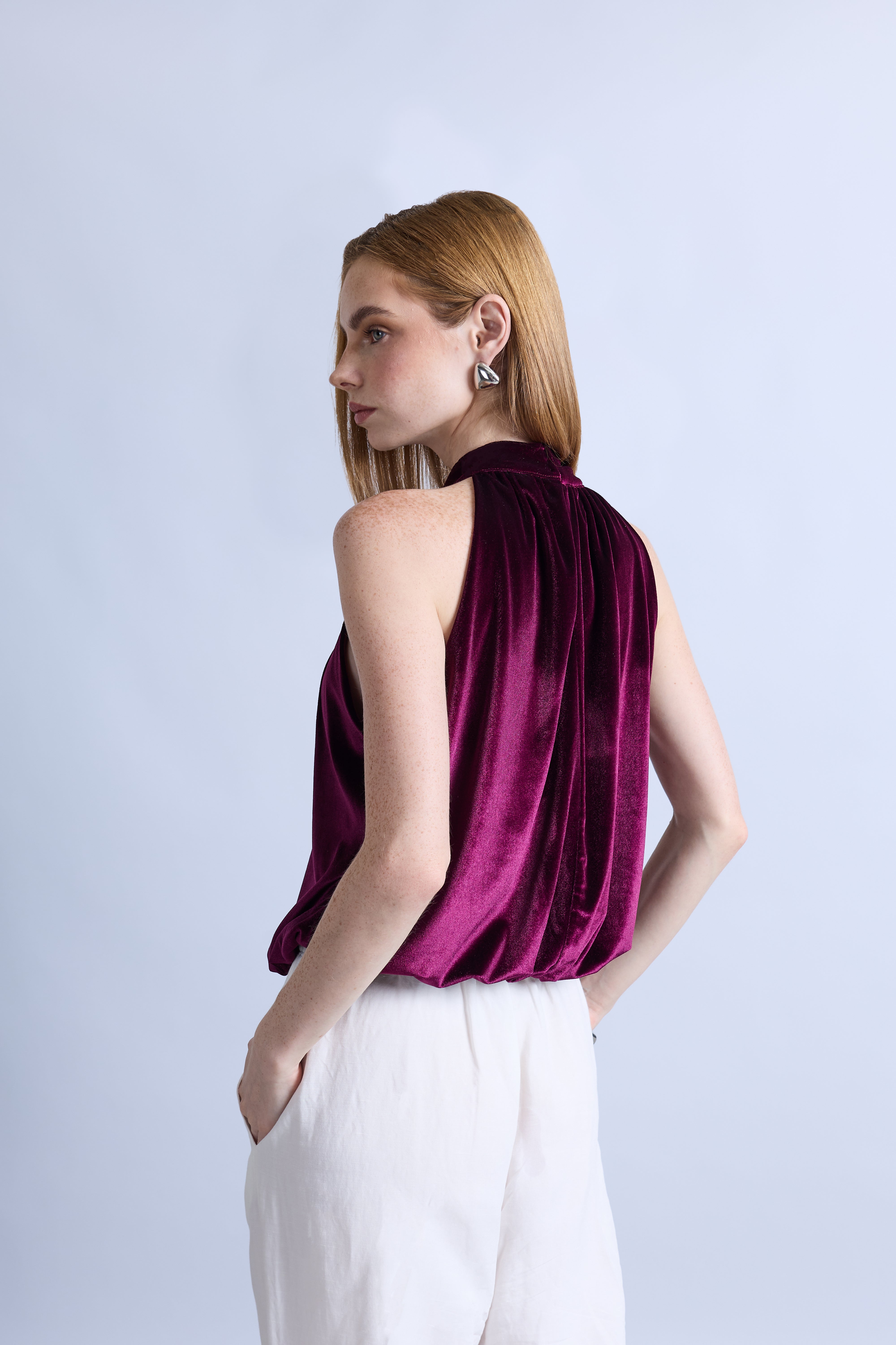 Blusa Halter Globo - Vino