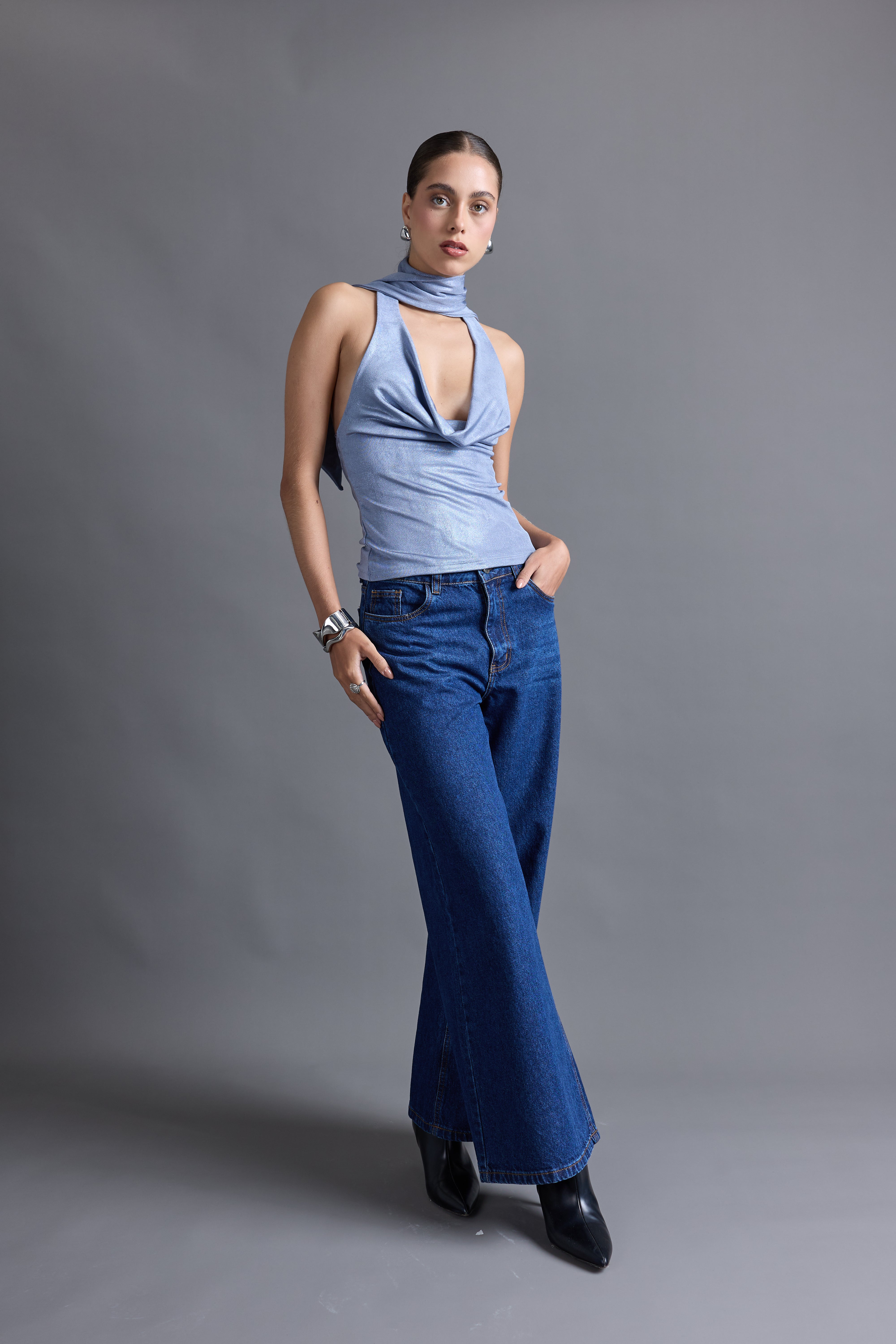 Top Cuello Holgado Fular - Marina