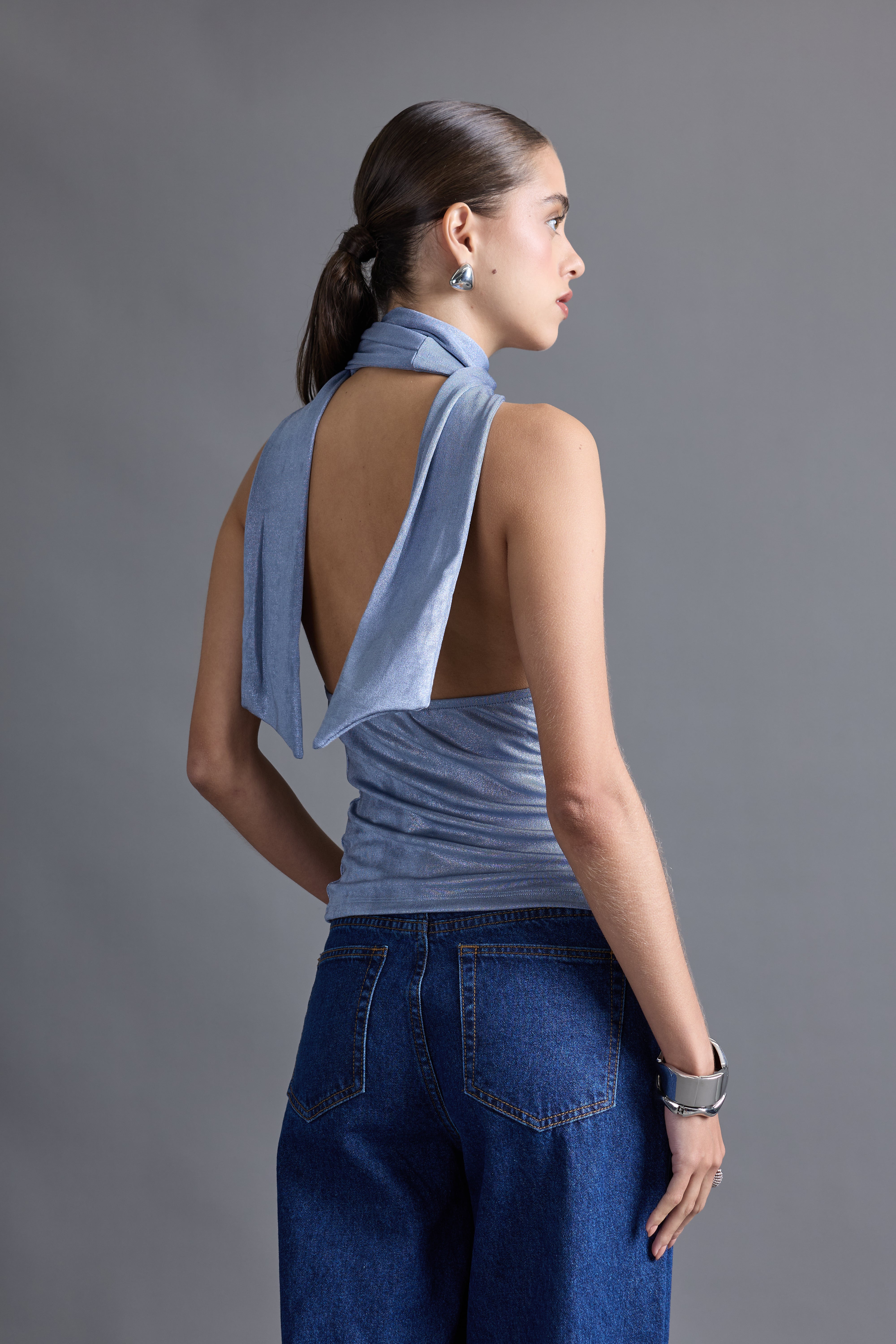 Top Cuello Holgado Fular - Marina