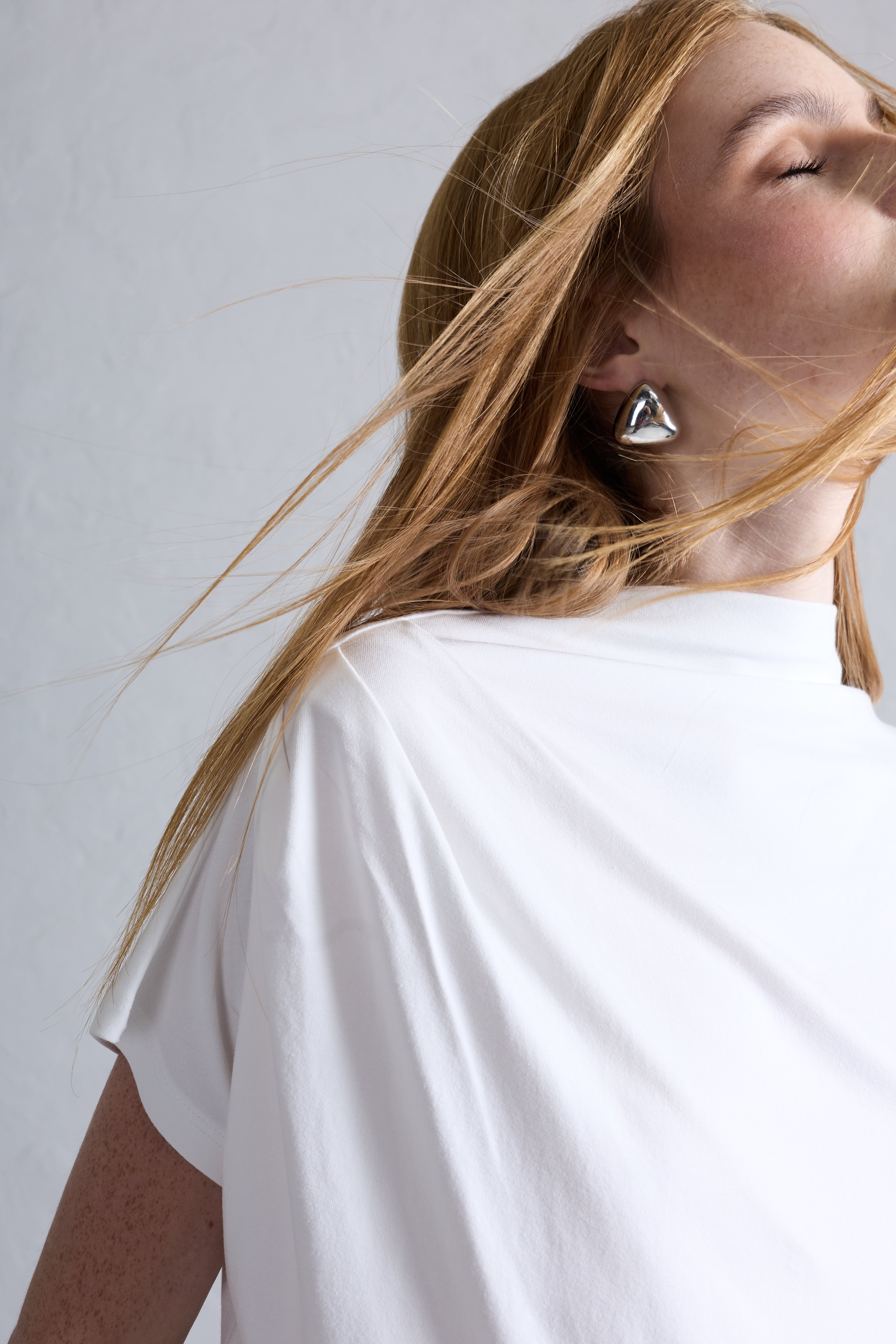 Top Drapeado Cuello Medio - Hueso