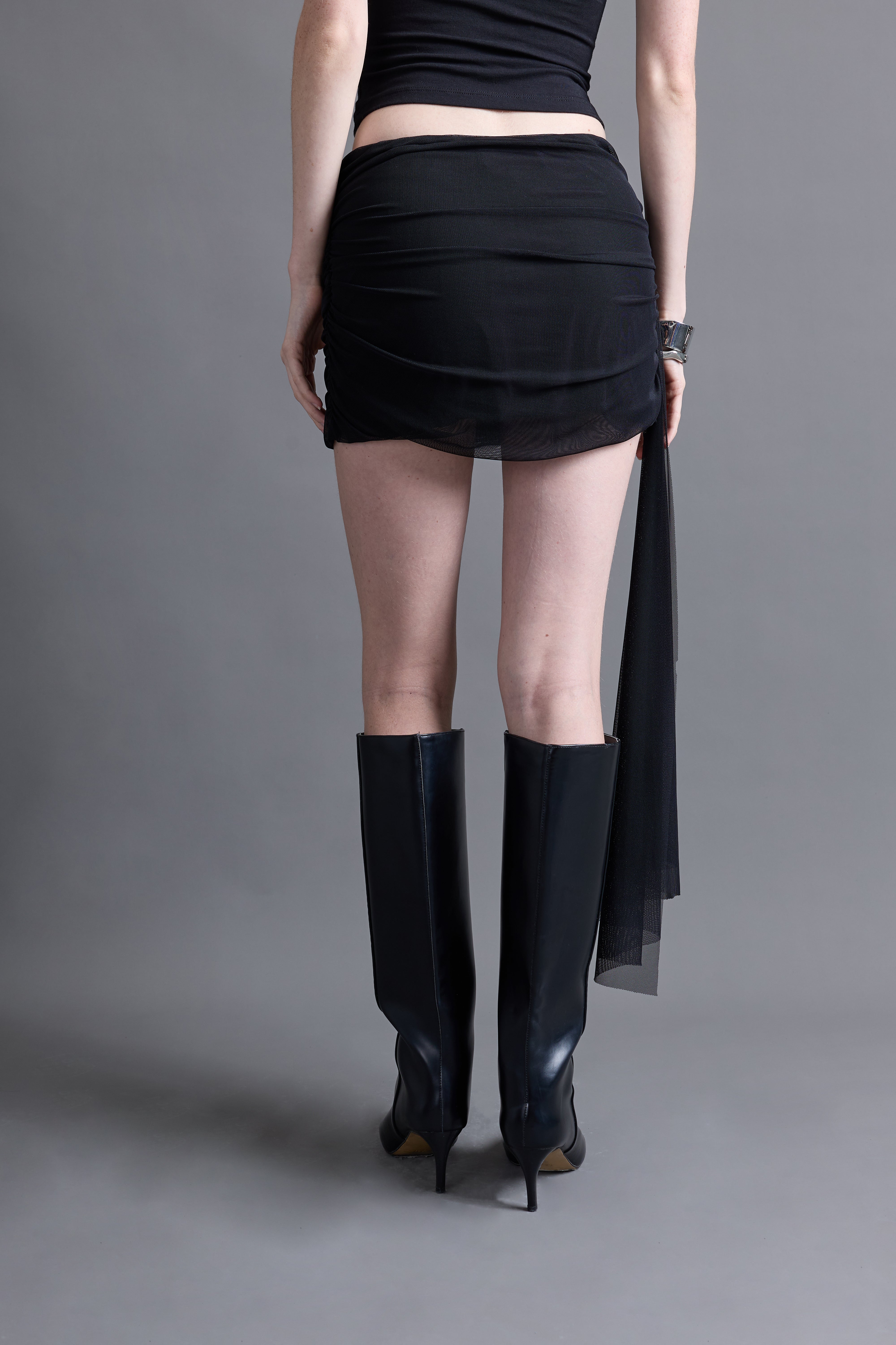 Mini Falda Drapeada - Negro