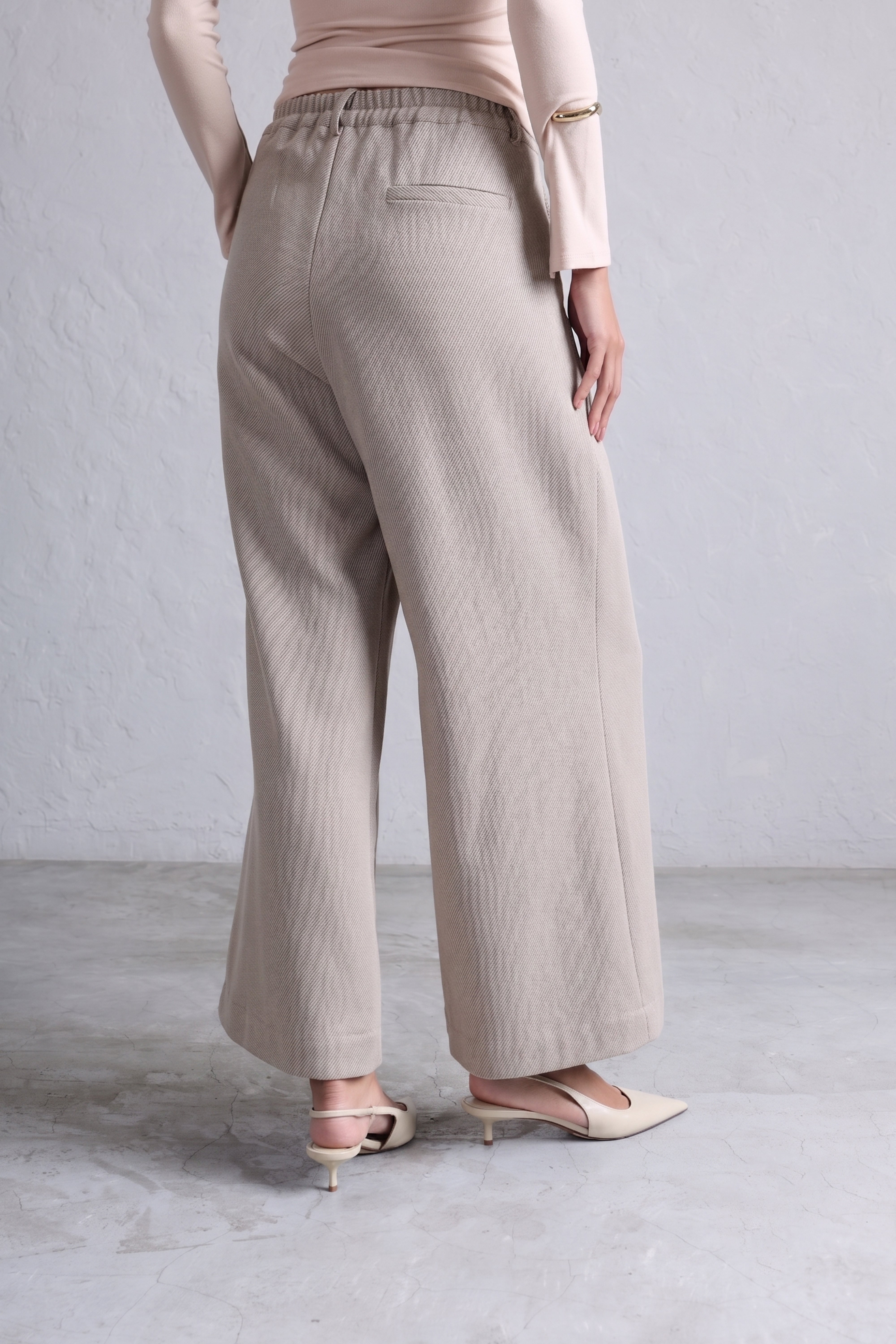 Pantalón Palazzo Pliegues - Arena