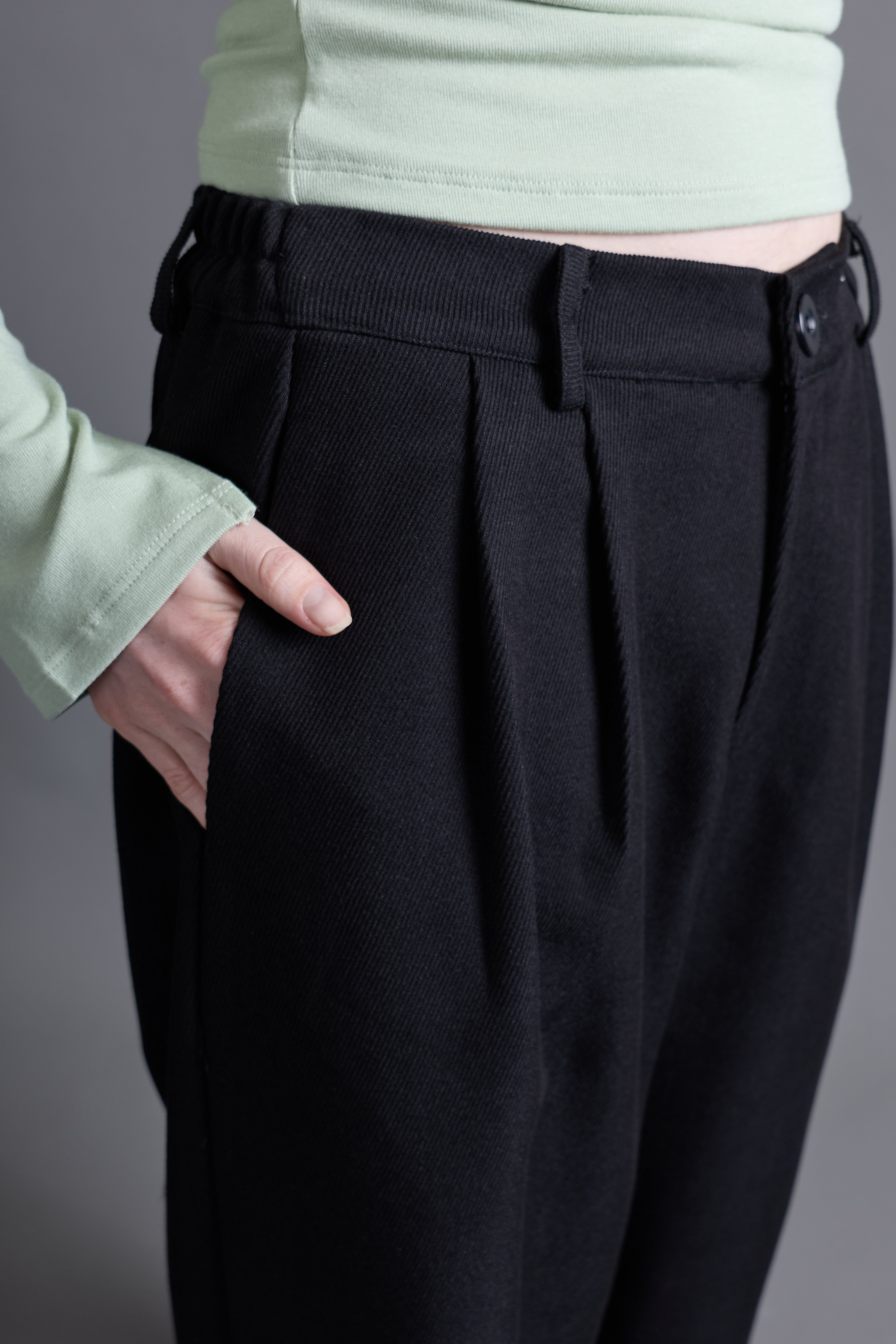 Pantalón Palazzo Pliegues - Negro
