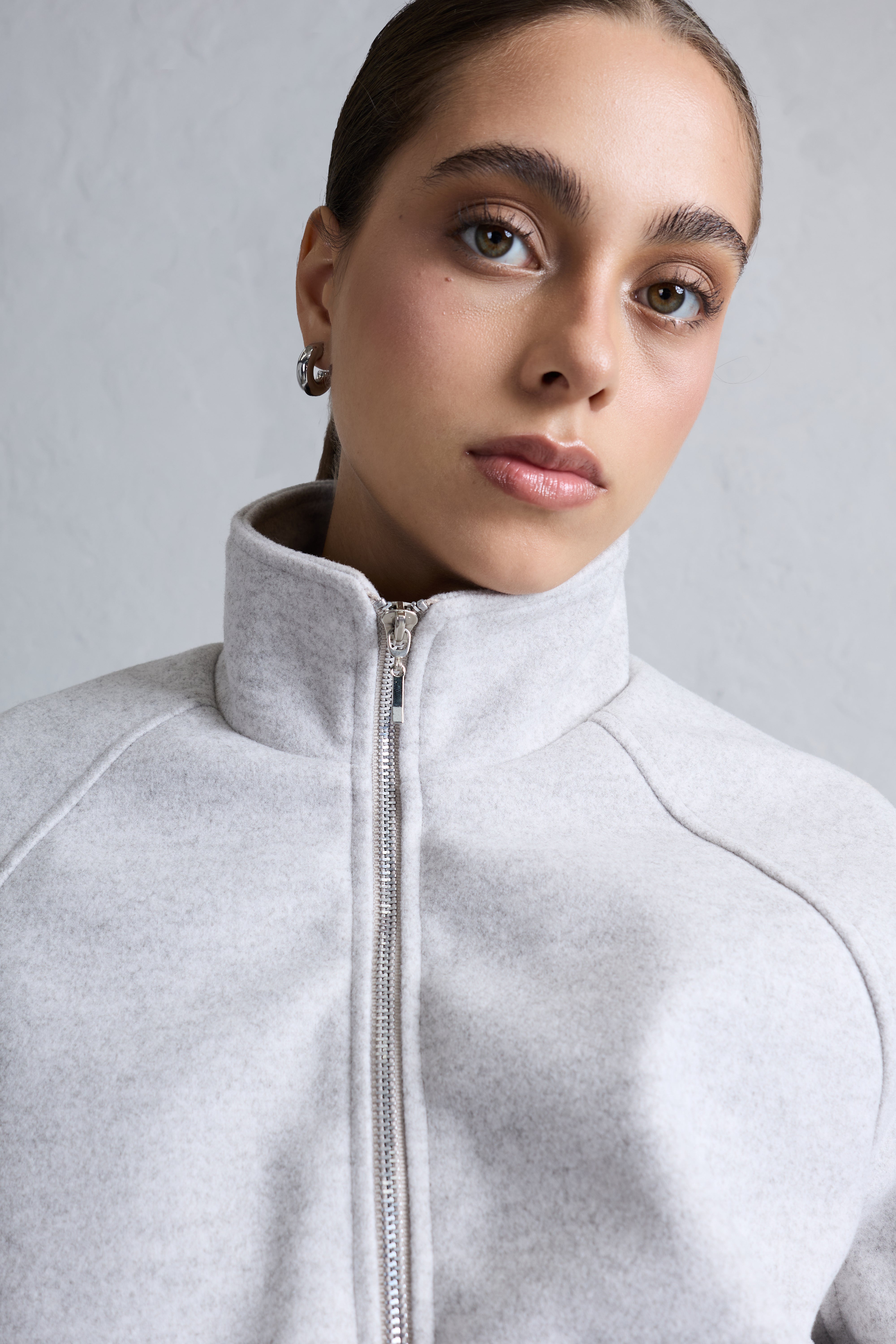 Casaca Bomber Manga Raglán - Gris