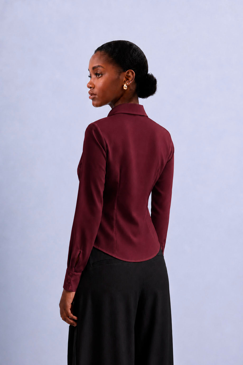 Blusa Satín Luxe - Burgundy