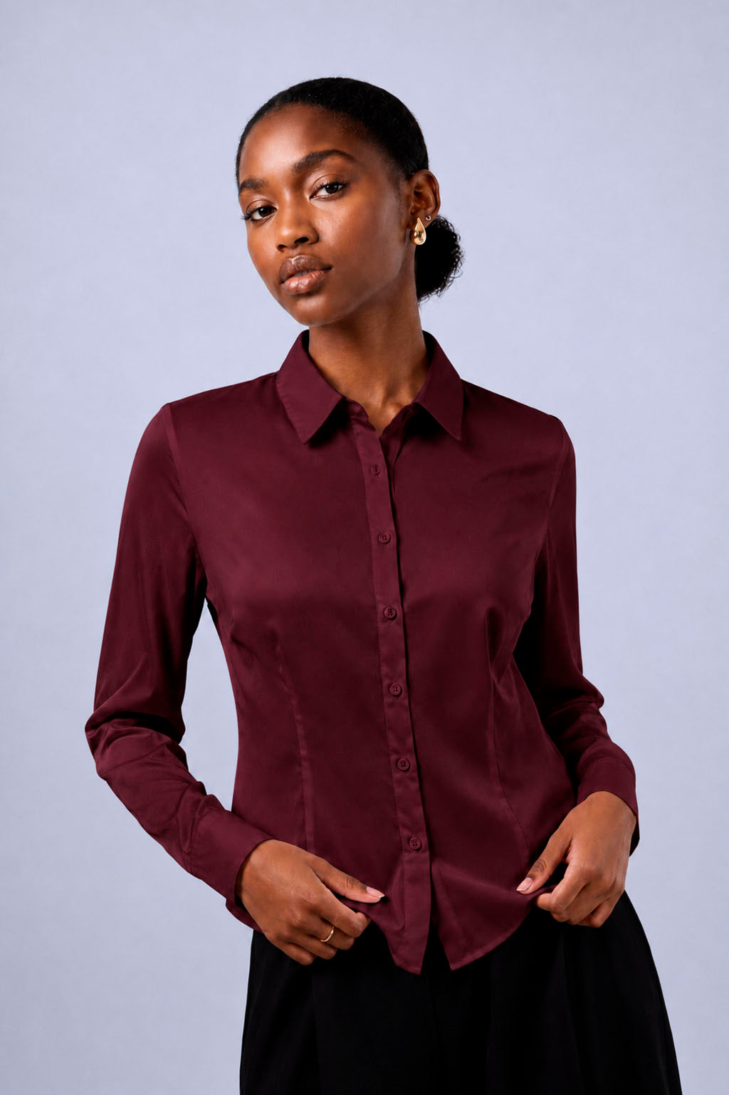 Blusa Satín Luxe - Burgundy