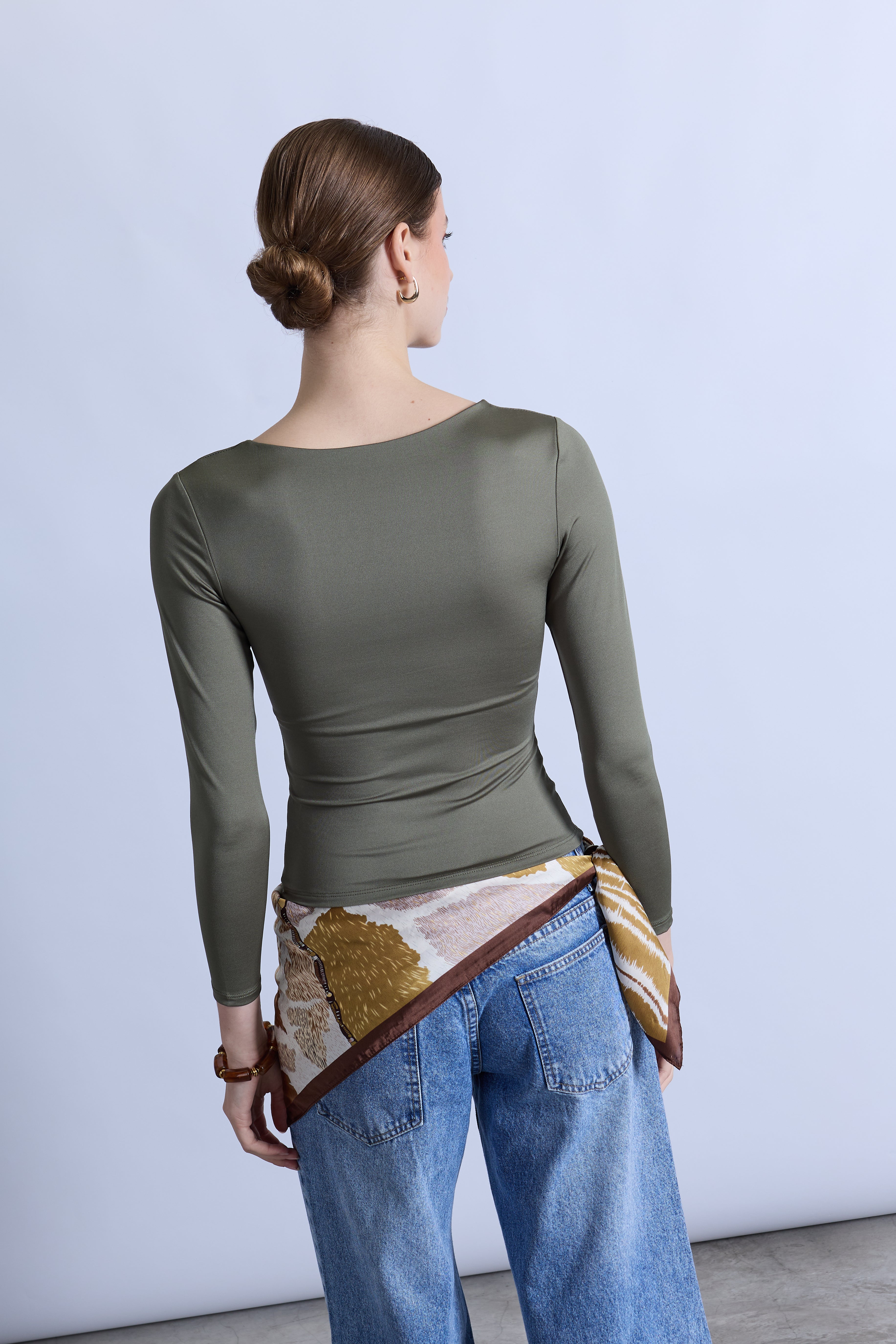 Top Slim Escote Cuadrado - Verde Hoja