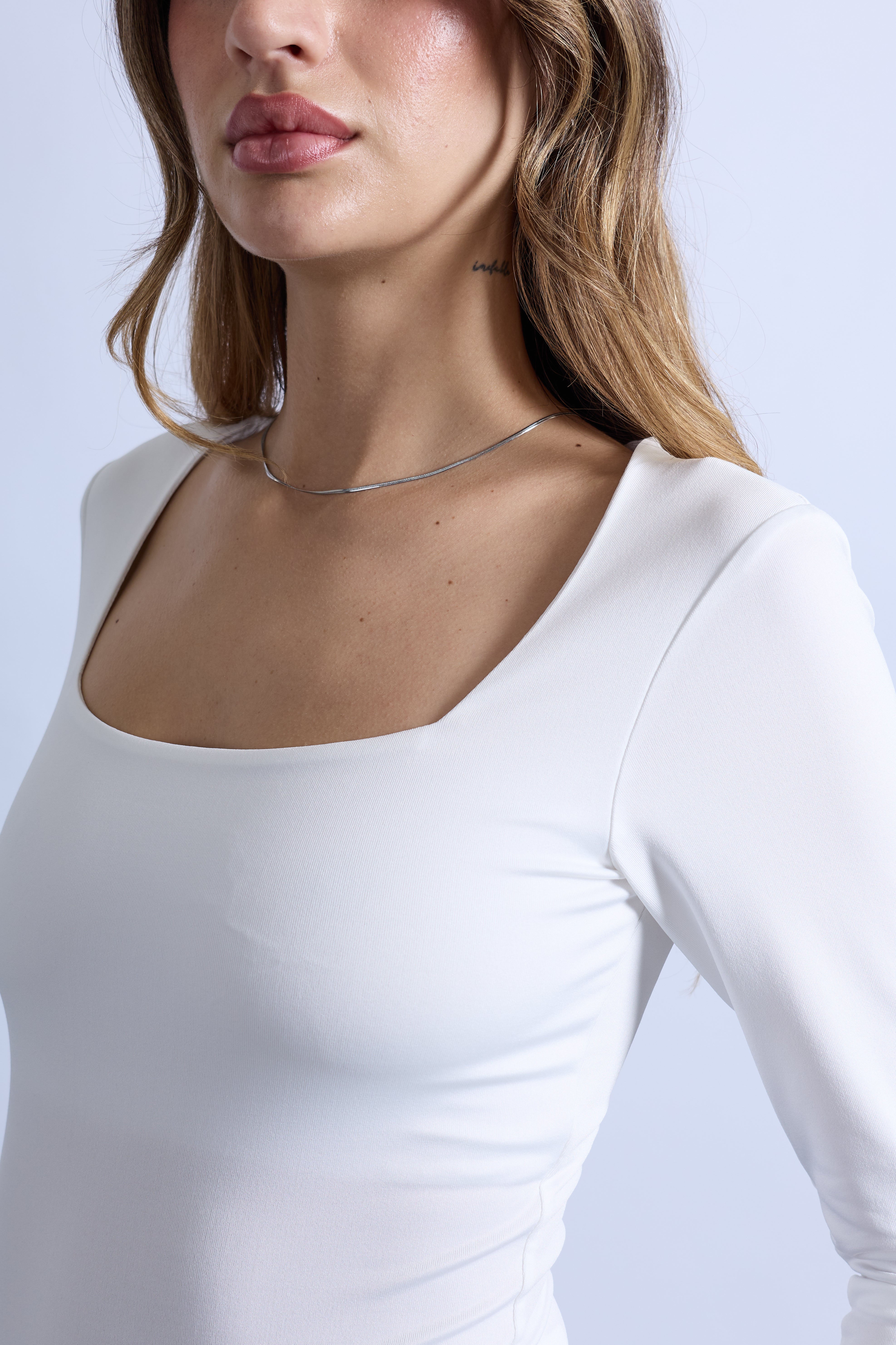 Top Slim Escote Cuadrado - Perla