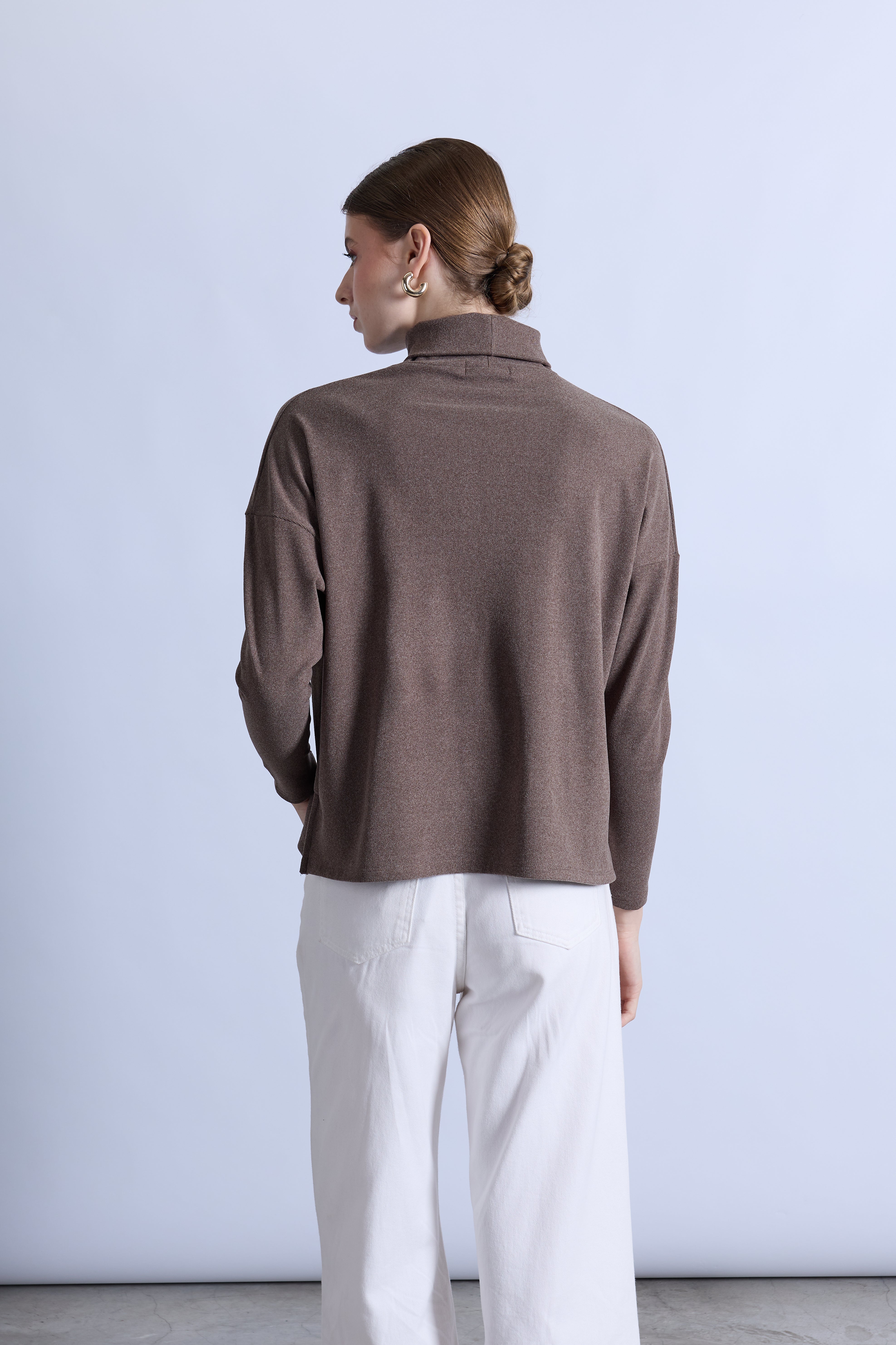 Sweater Cuello Alto - Topo