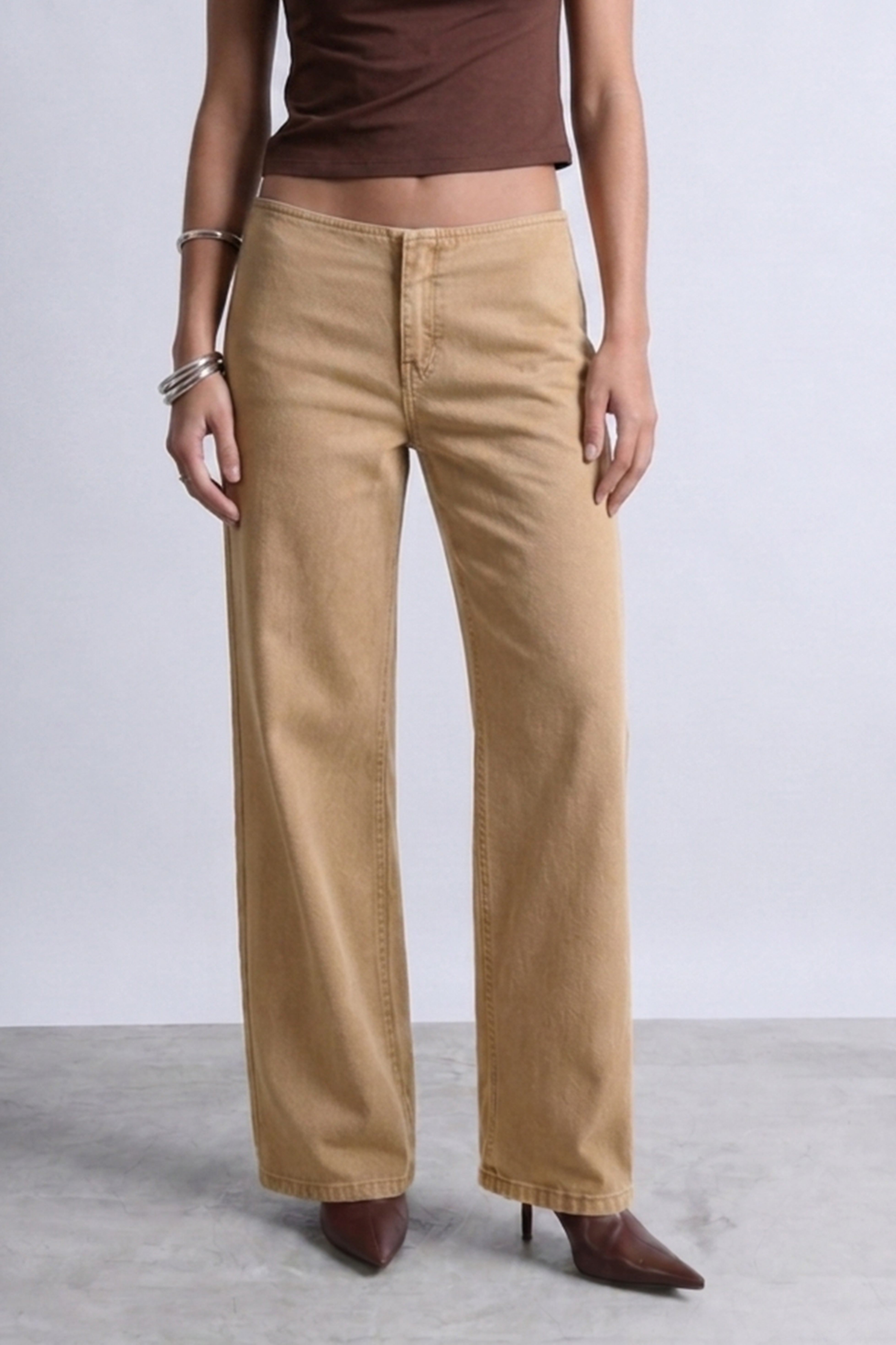 Pantalón Drill Recto - Topo