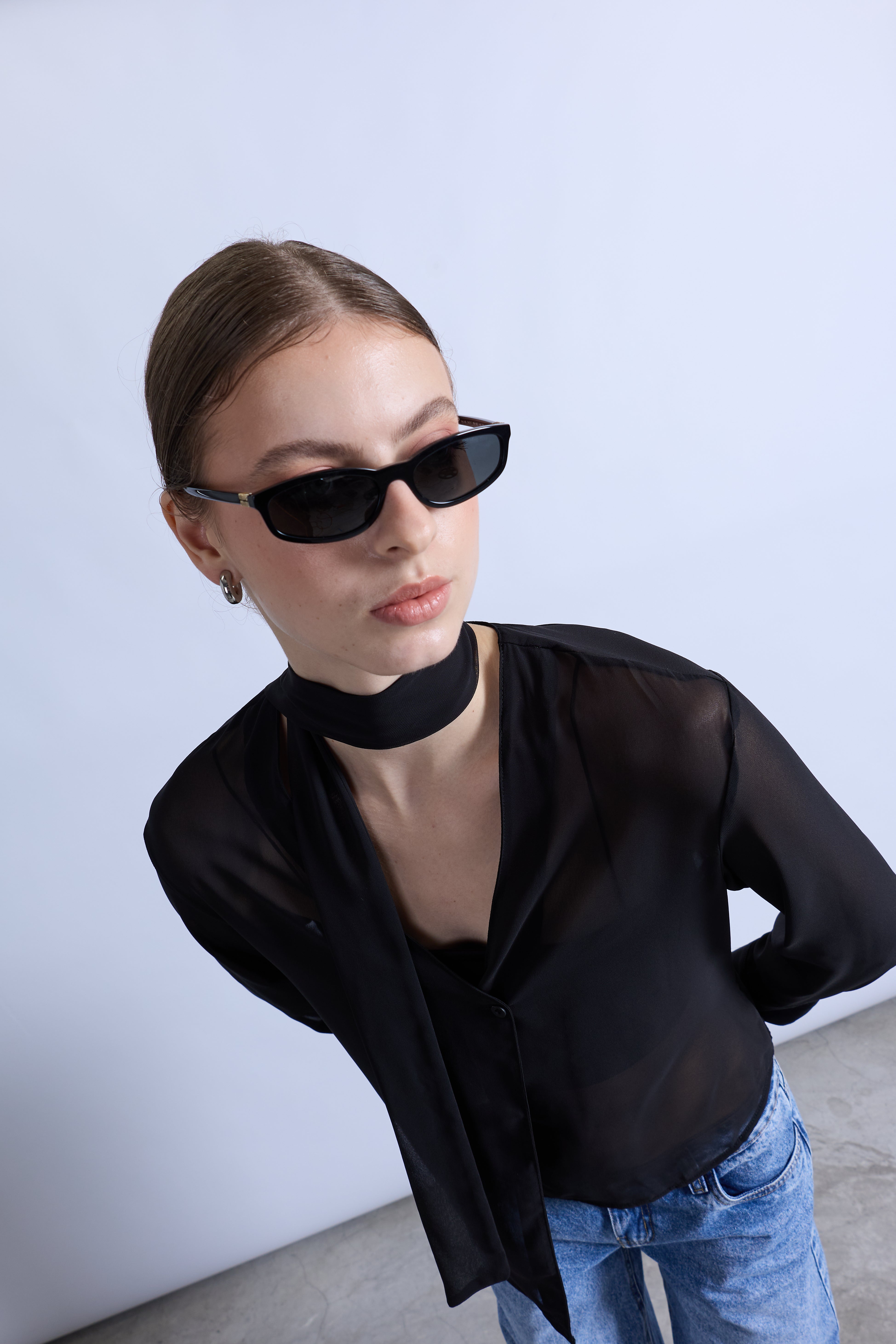 Blusa con Fular - Negro