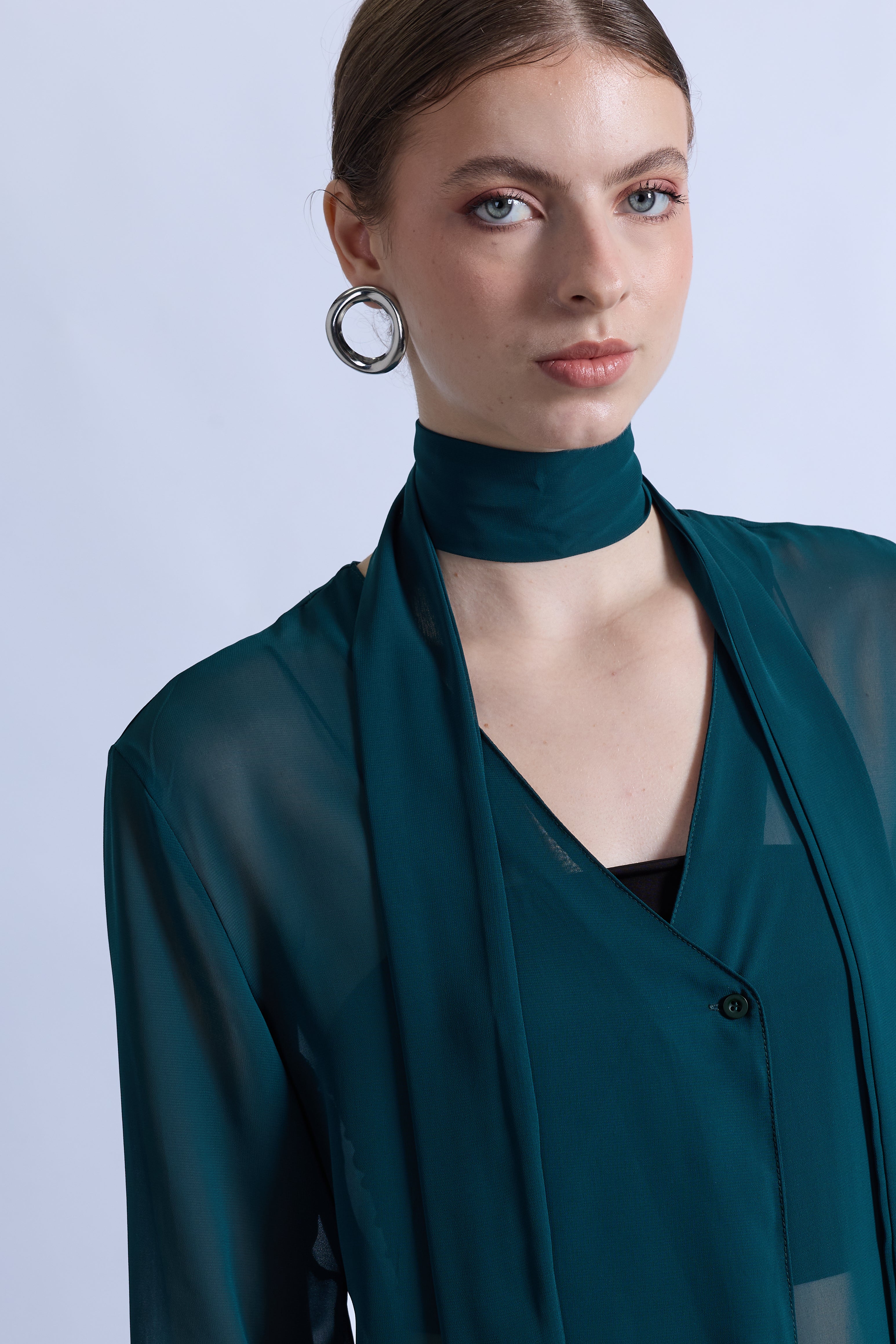 Blusa con Fular - Verde Botella